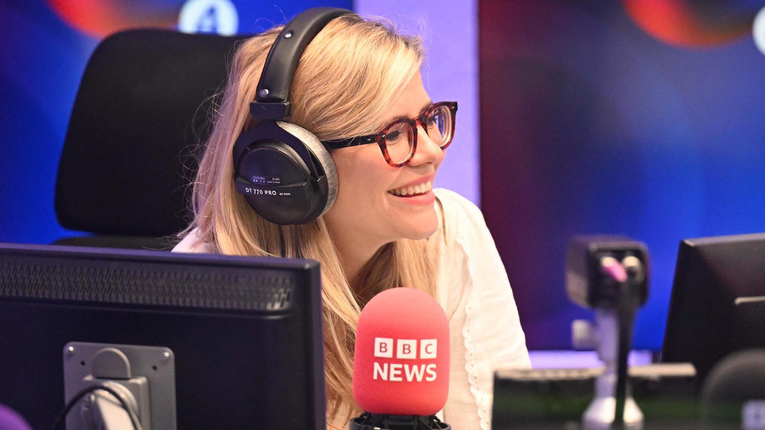 Emma Barnett presenting the Today programme on Radio 4