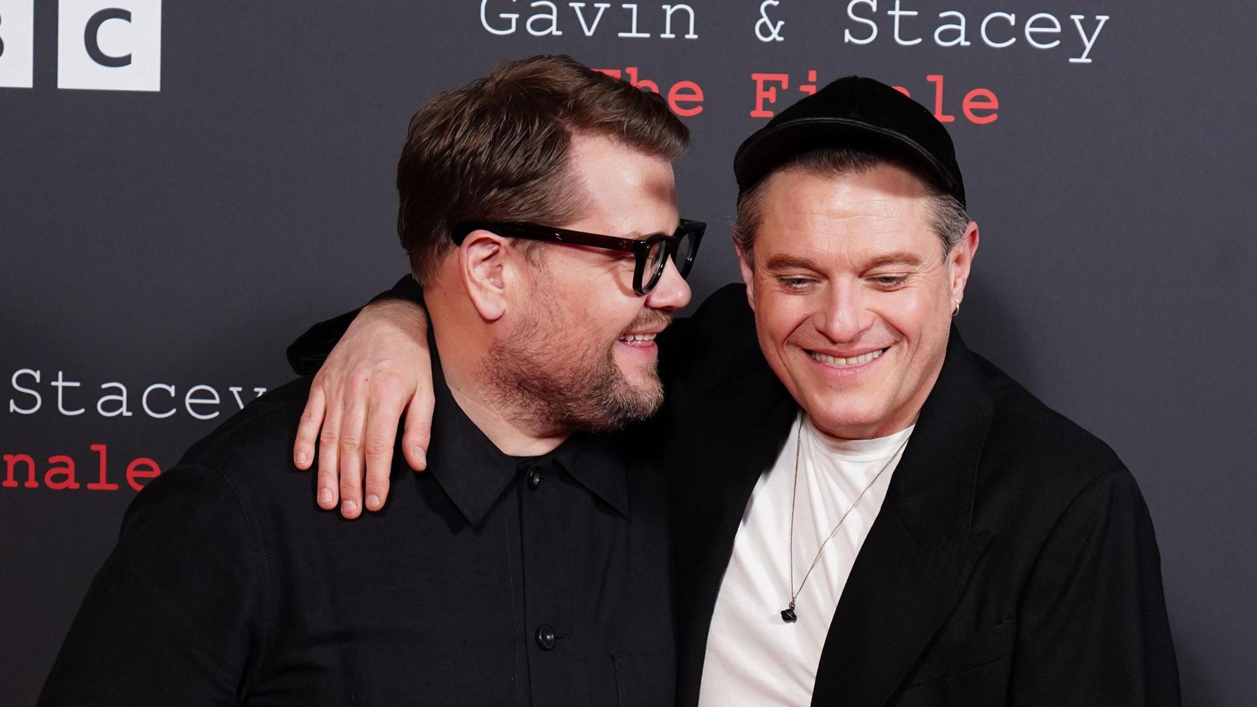 James Corden and Matthew Horne pictured together at the premiere