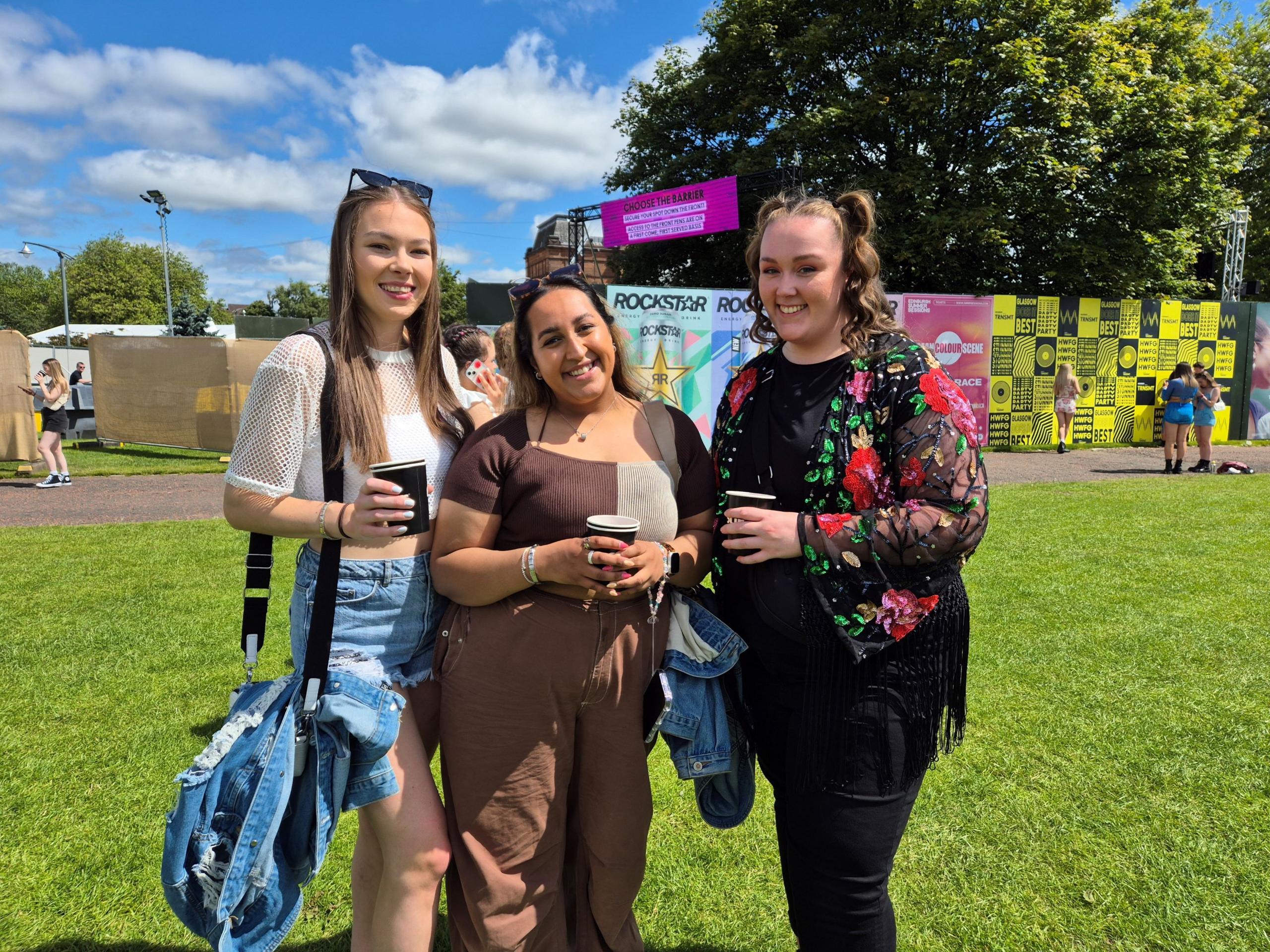 Hannah Brunatti and her friends Kirsty Brown and Aqsa Riaz