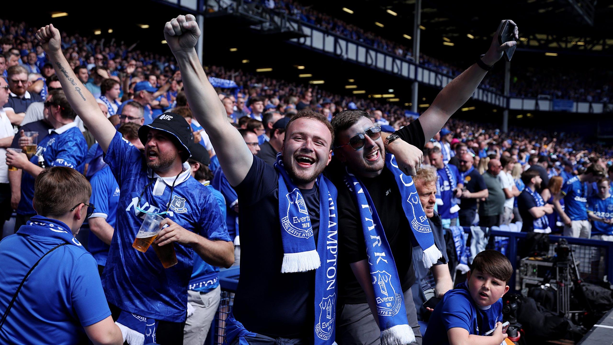 Fans inside Goodison Park
