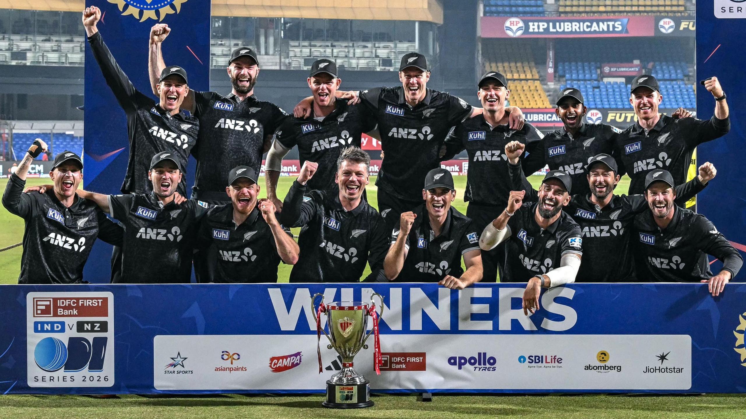 New Zealand with the ODI series trophy