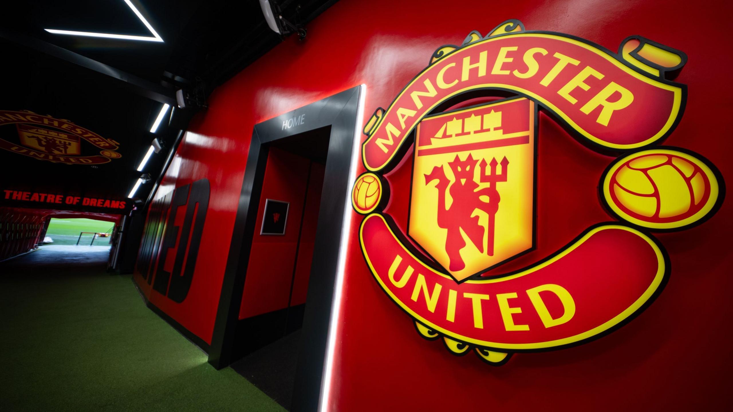 View from inside the players' tunnel at Old Trafford