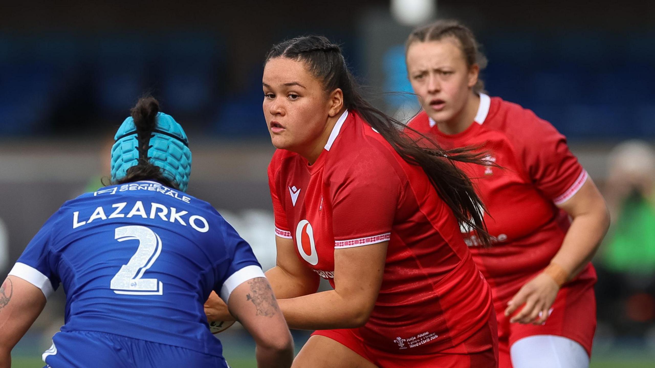 Jorja Aiono in action against France