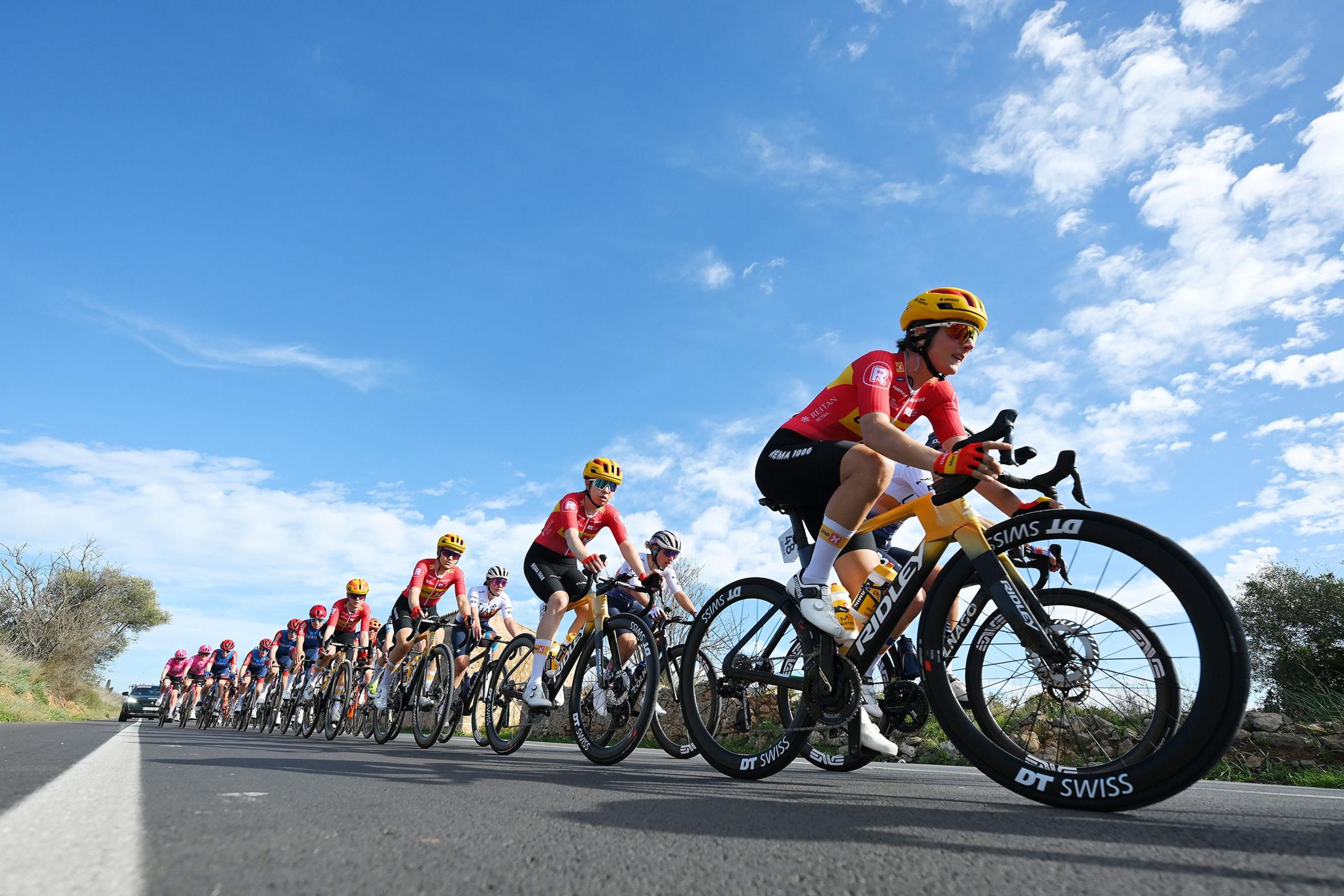 Marte Berg Edseth of Norway and Team Uno-X Mobility, Silvia Persico of Italy and UAE Team ADQ and Maria Giulia Confalonieri of Italy and Team Uno-X Mobility compete during the 2nd Challenge Femenino Ciclista Mallorca 2025 - Trofeo Binissalem – Puerto de Andratx a 107.5km One day race from Binissalem to Port d'Andratx 168m in Binissalem, Spain