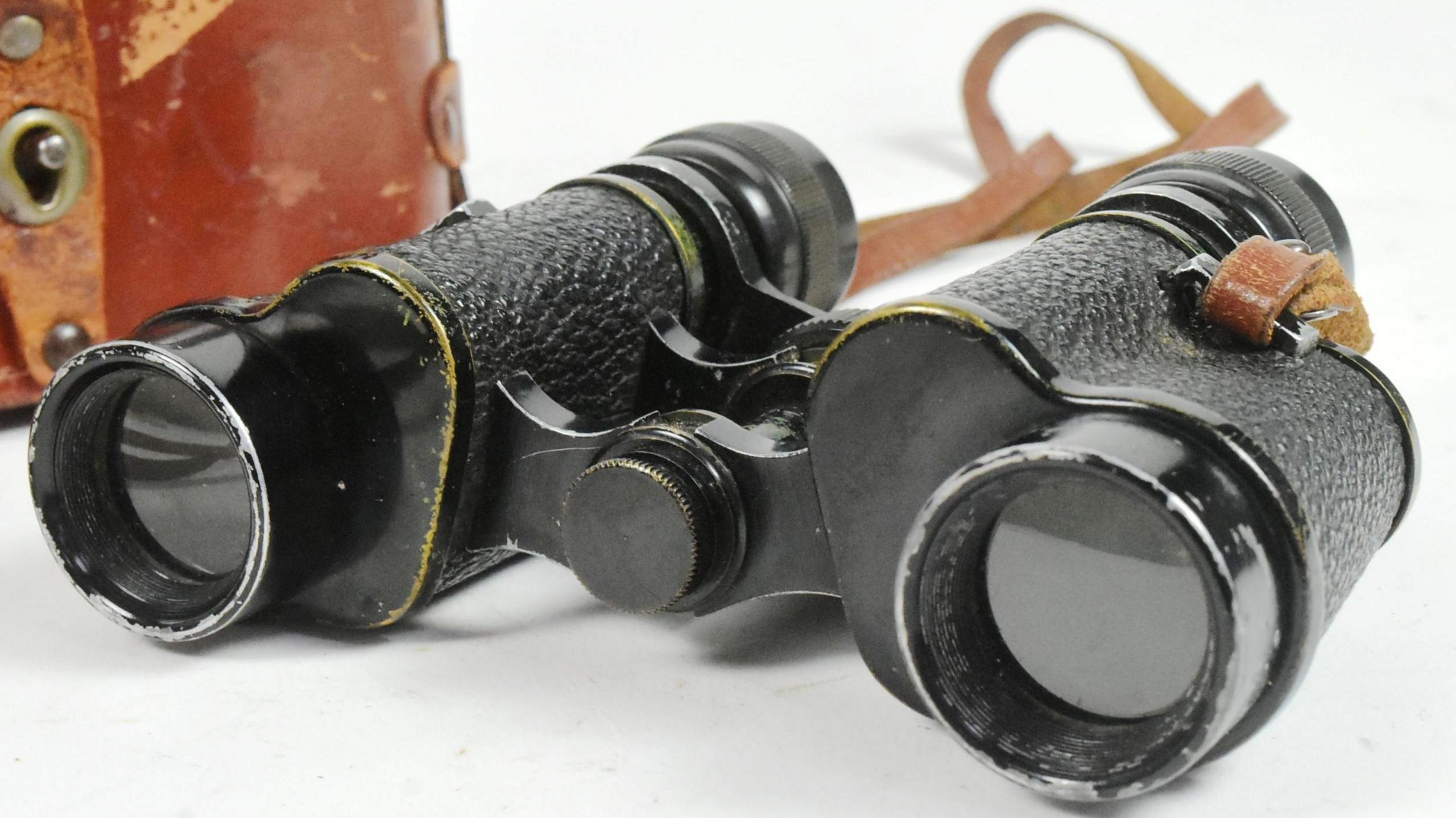 Sir Barnes Wallis's binoculars on display.