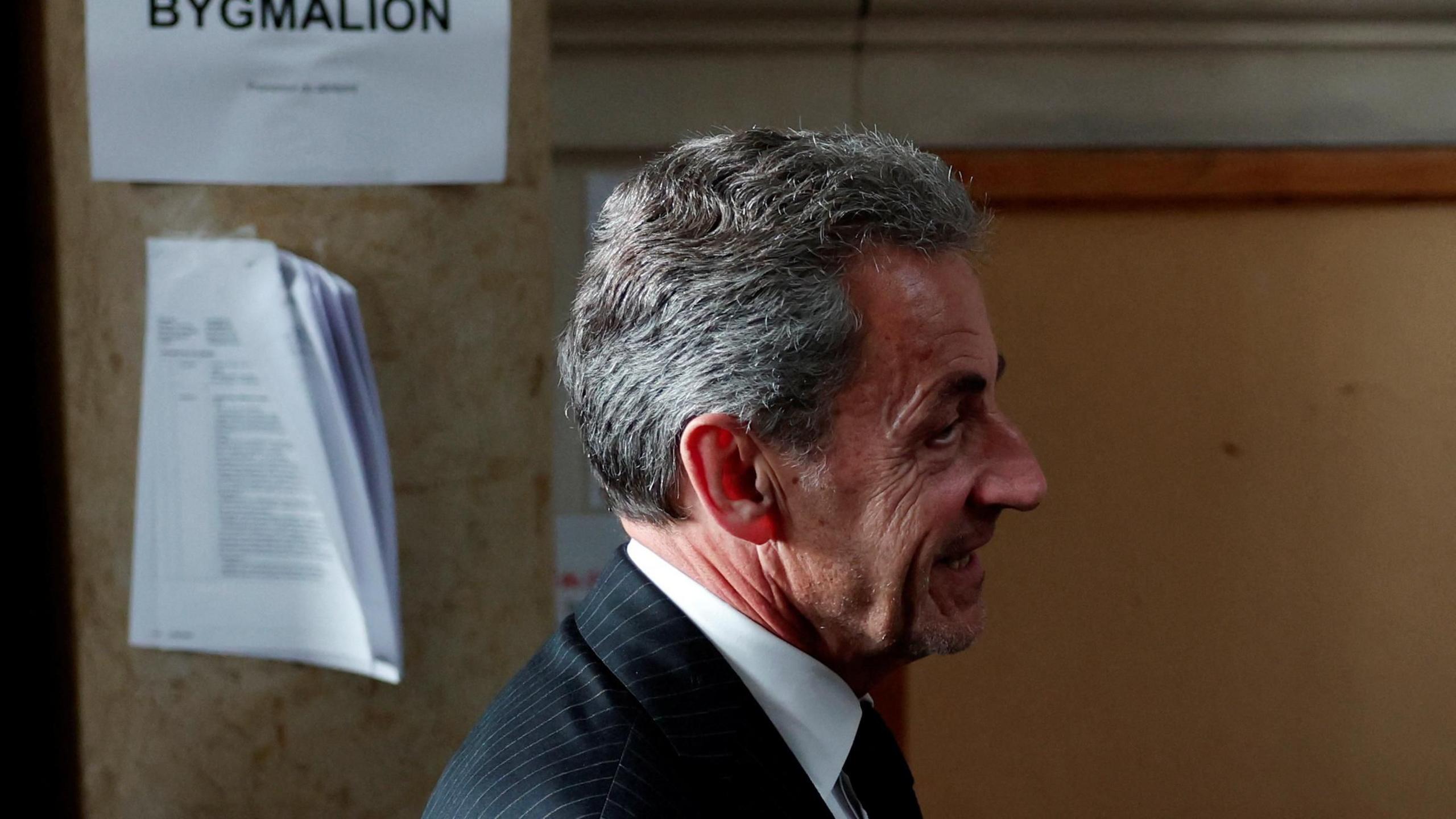 A headshot of Sarkozy