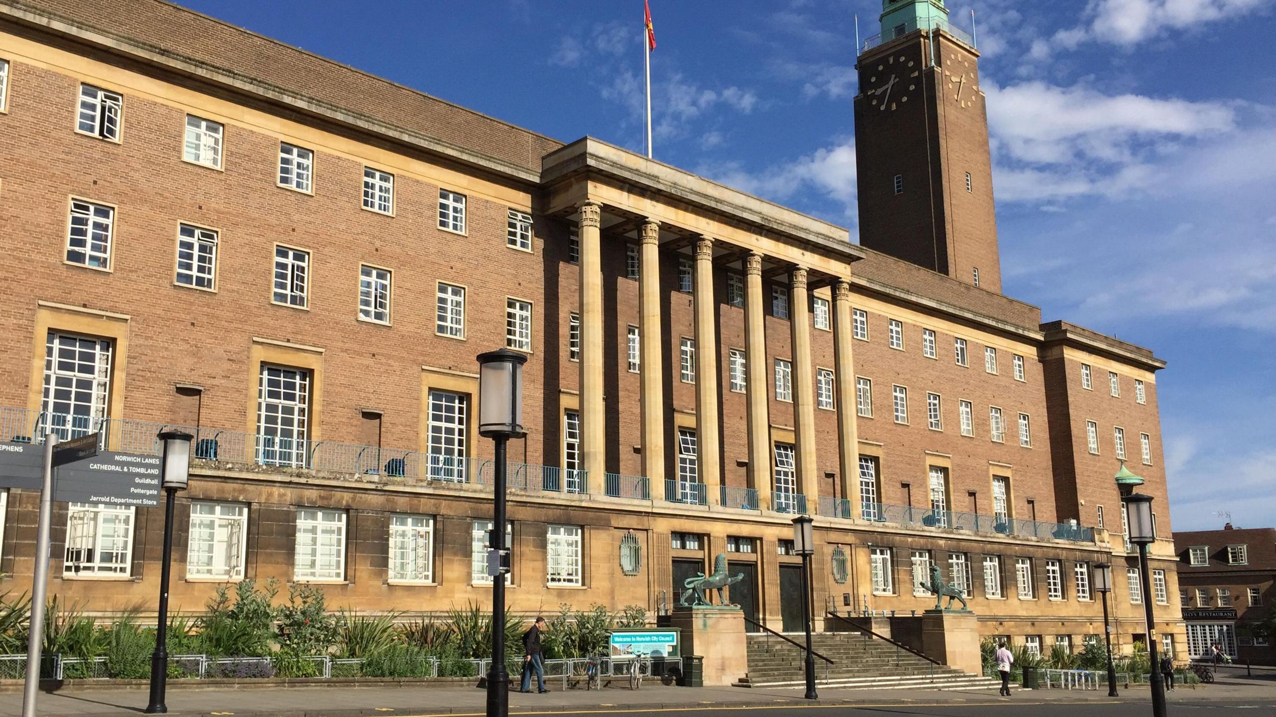 Norwich City Hall. Built in the 1930s, it's of the art-deco style of the time.