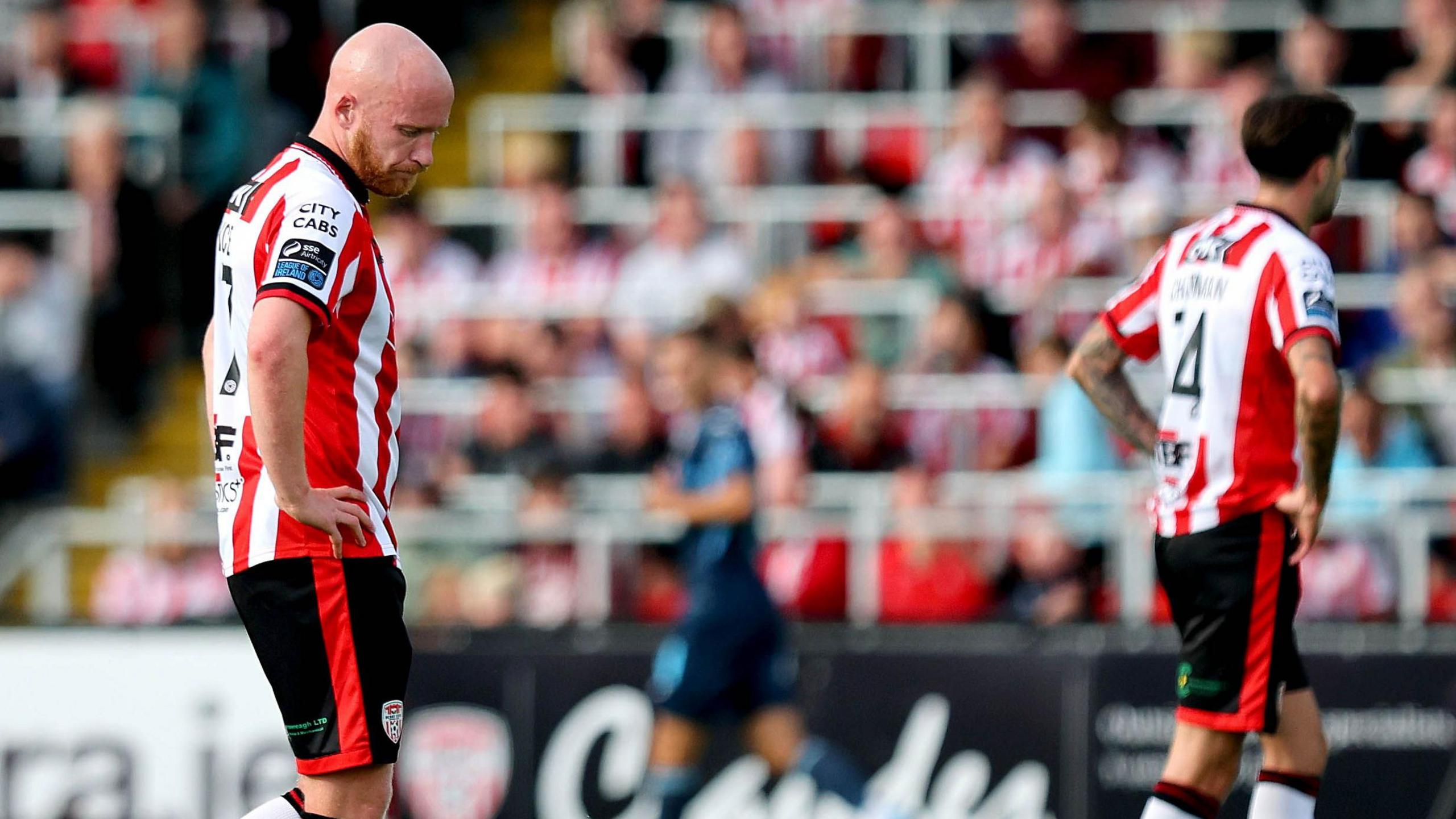 A dejected Liam Boyce as Derry City fell behind 