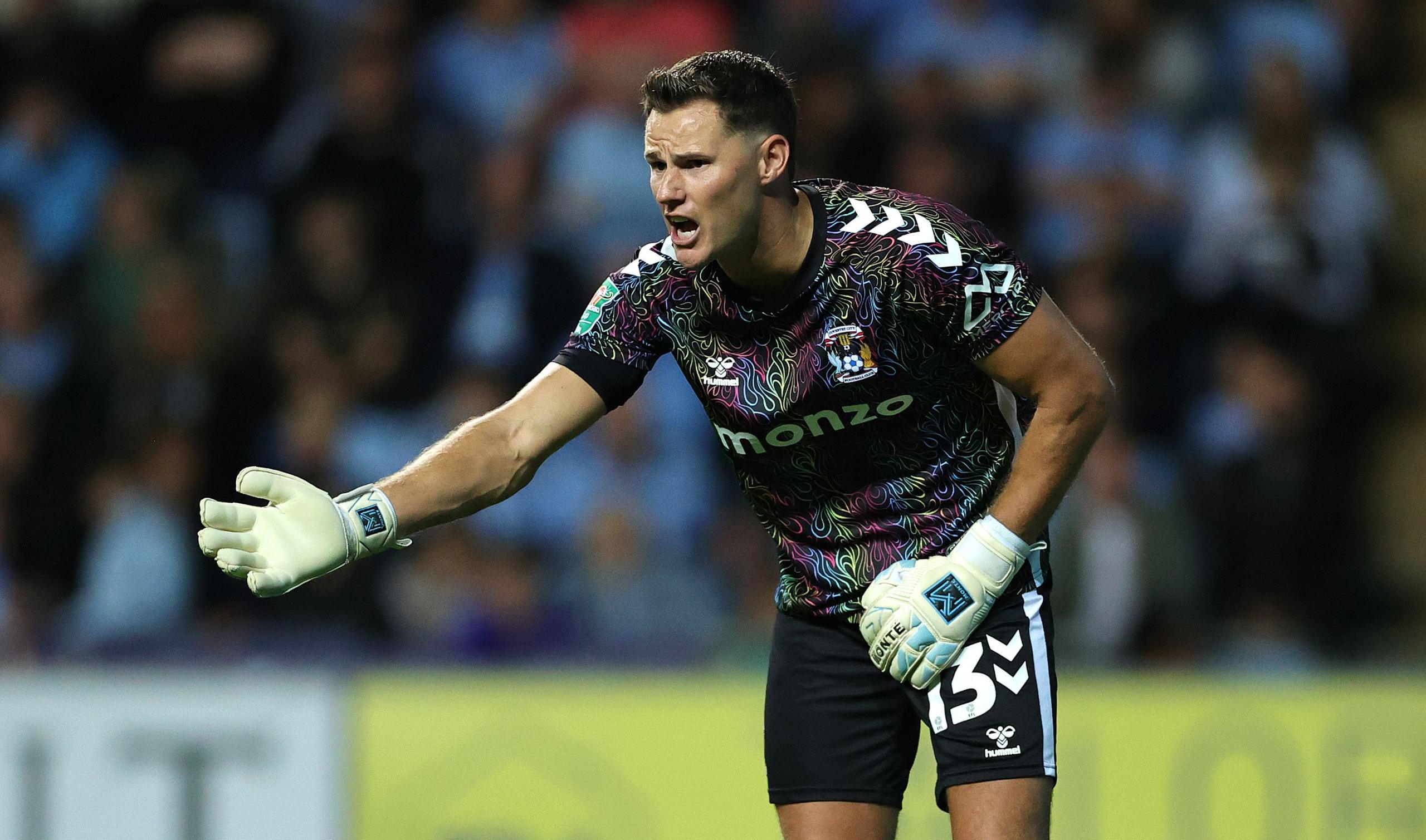 Ben Wilson playing for Coventry in a Carabao Cup tie against Tottenham