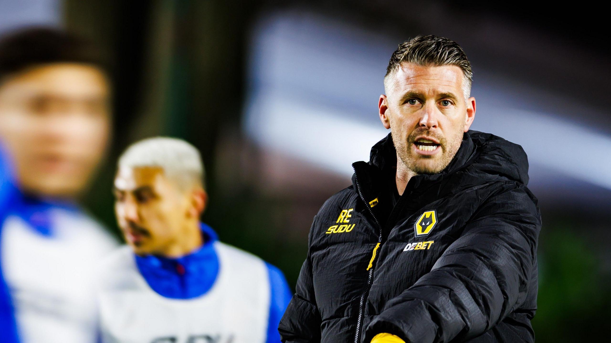 Rob Edwards coaching Wolves