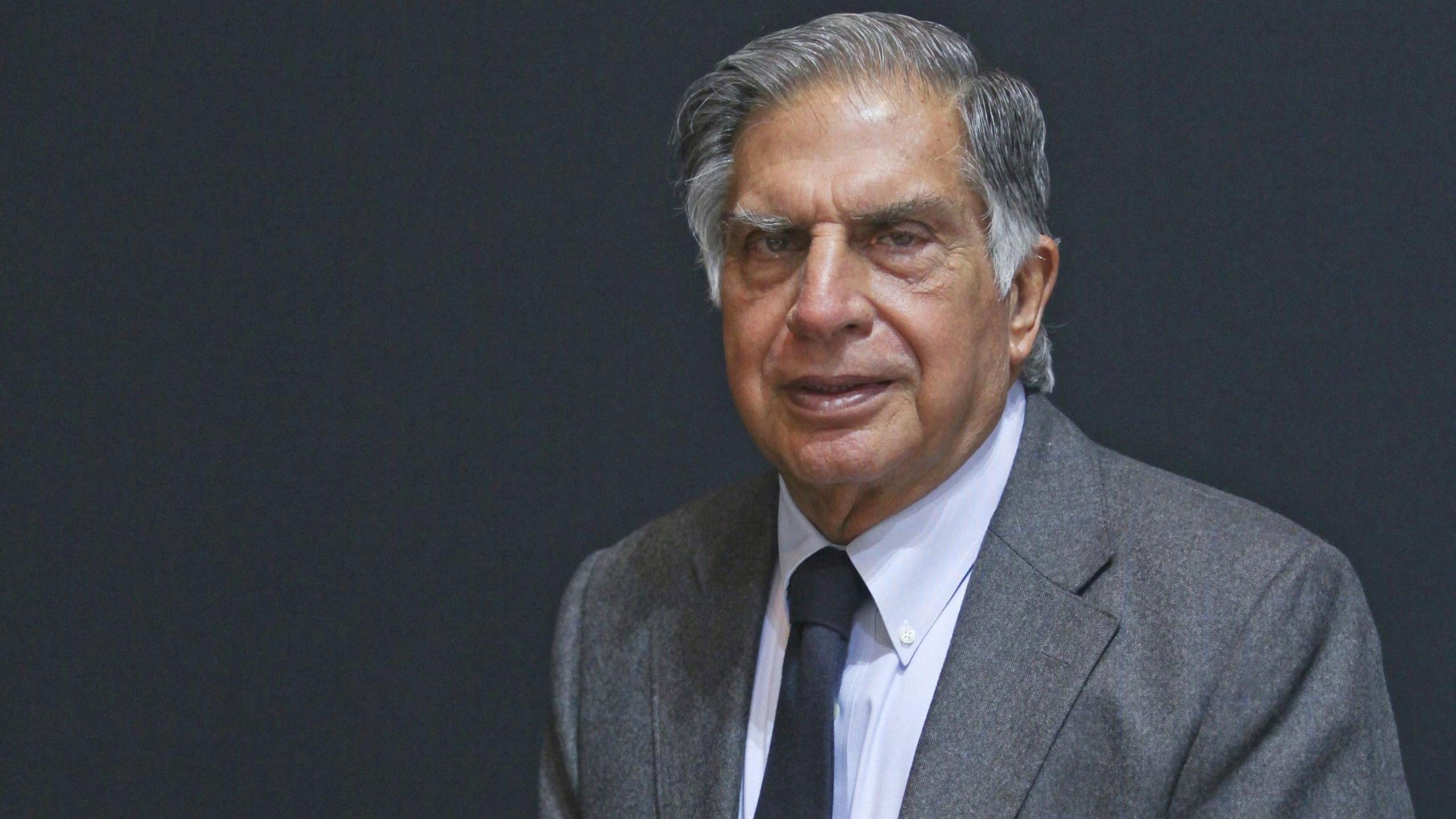 Ratan Tata poses for a photograph during the Geneva International Motor Show in Geneva, Switzerland, in 2012