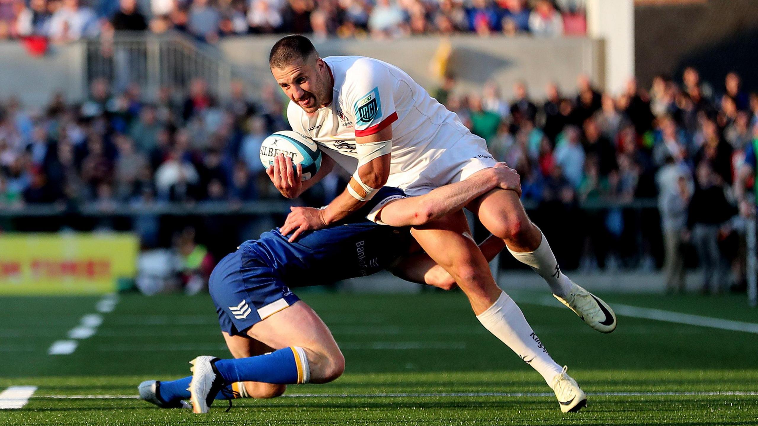 Stuart McCloskey in action against Leinster