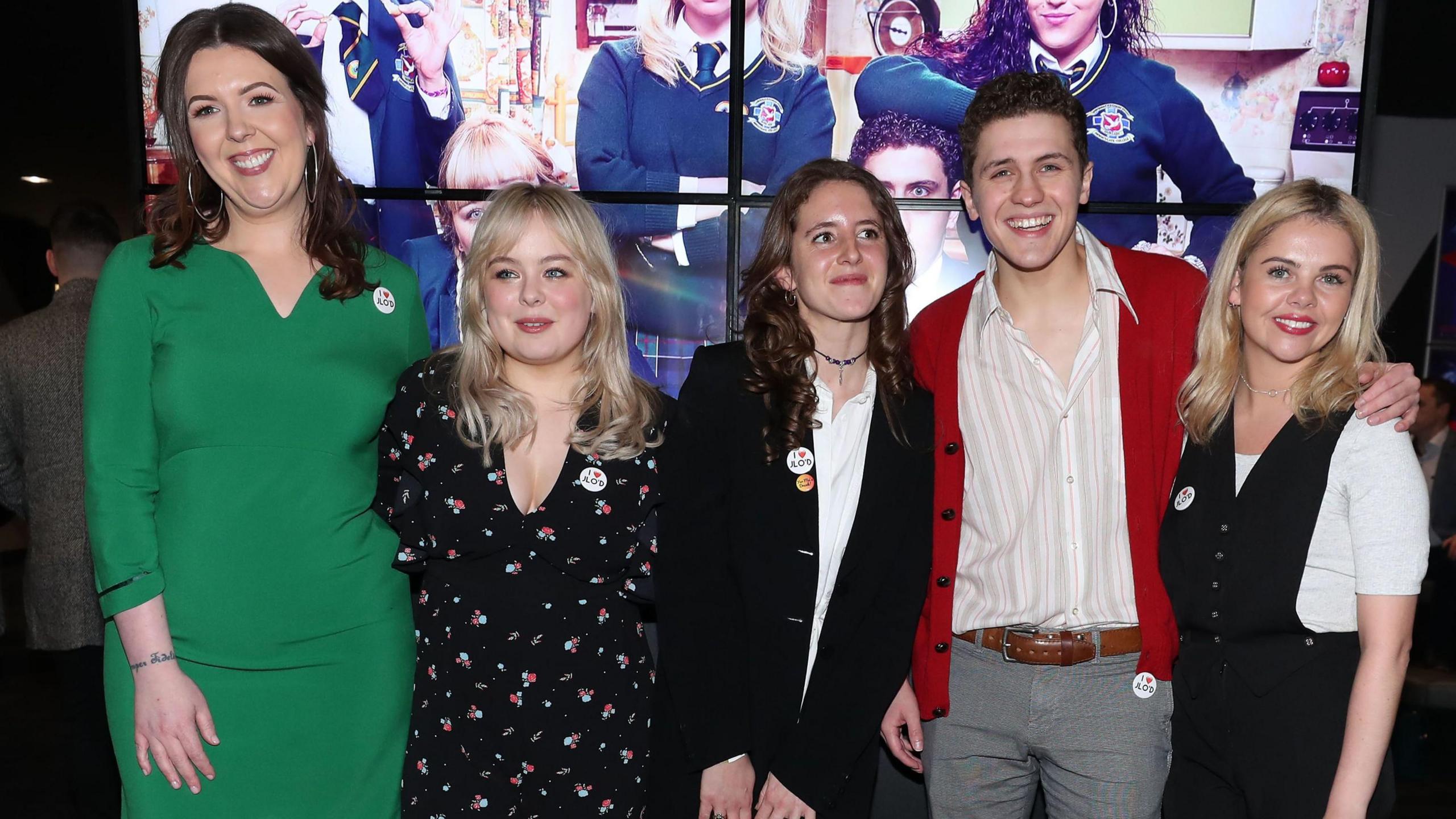 Lisa McGee, Nicola Coughlan, Louisa Harland, Dylan Llewellyn and Saoirse-Monica Jackson at the Omniplex Cinema in Londonderry