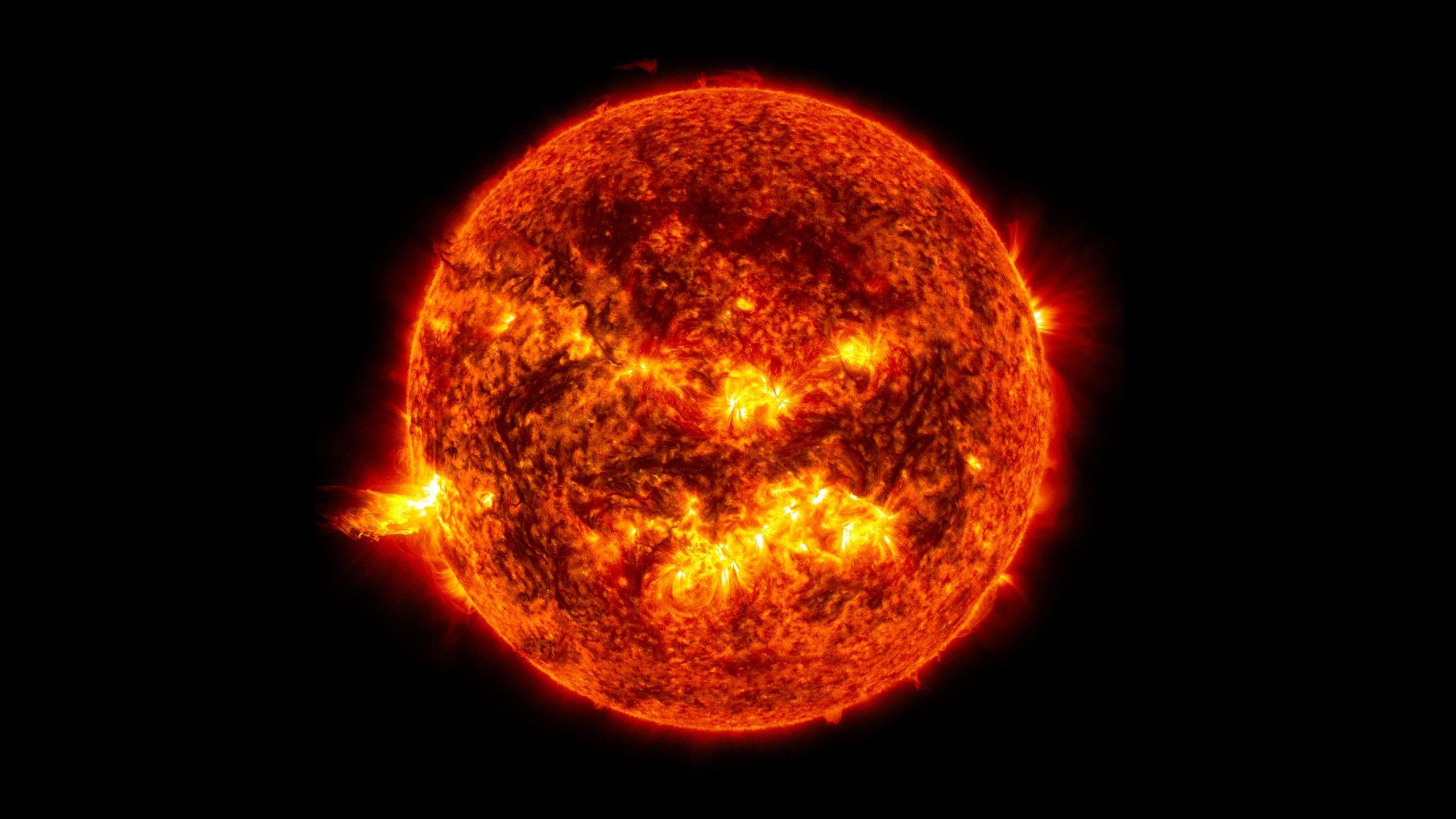 A photo of a solar flare launching from the surface of the Sun