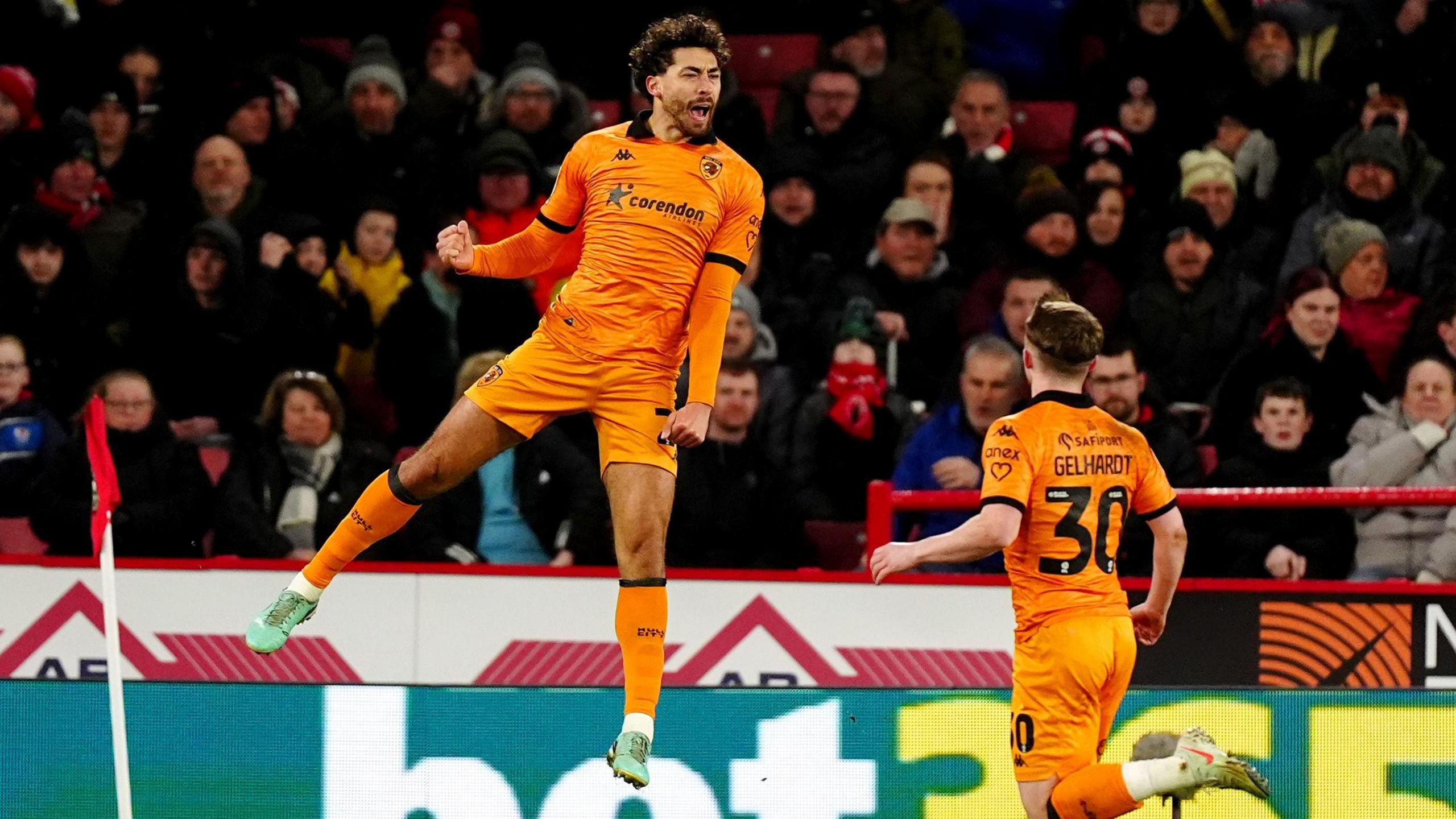 Matt Crooks celebrates scoring for Hull City