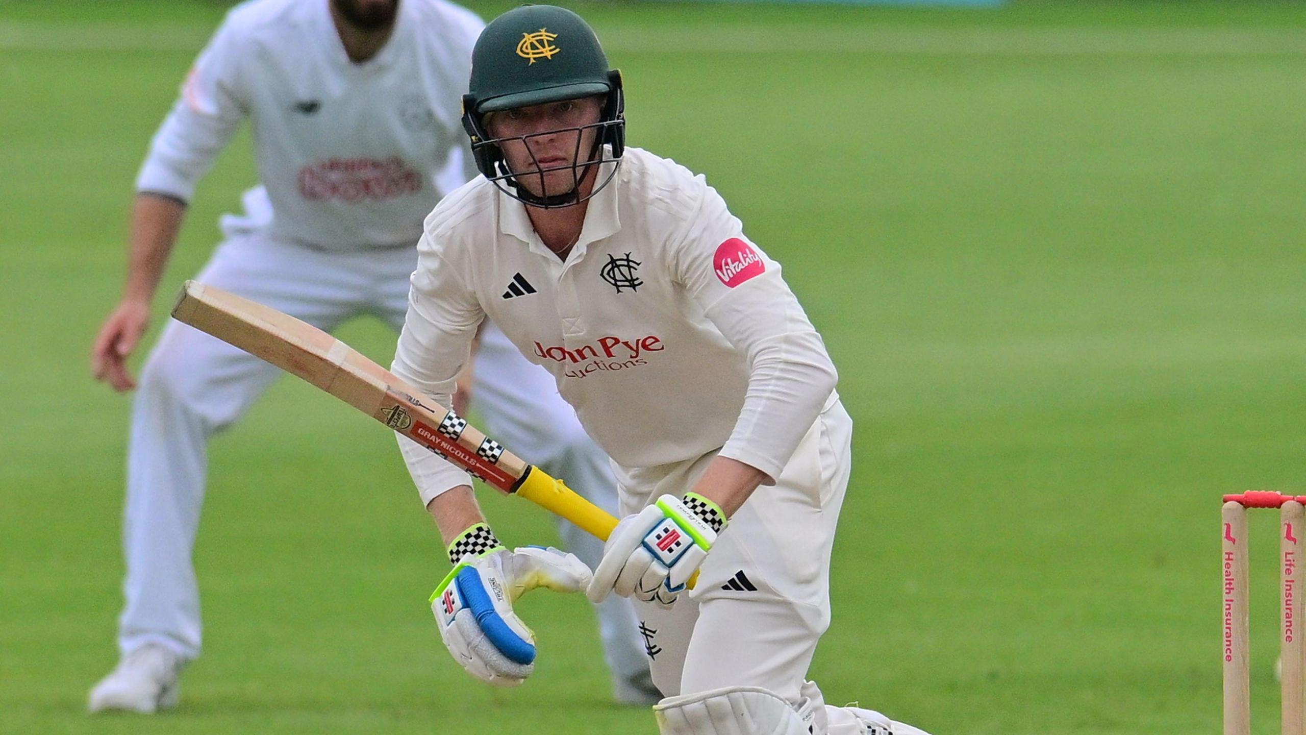 Lyndon James batting