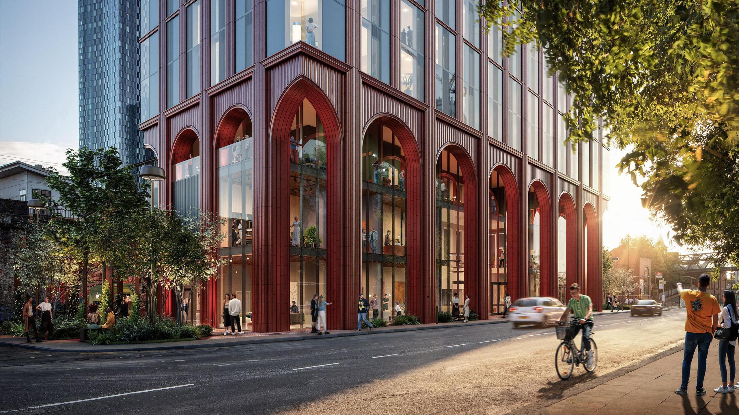 Street level CGI view of the planned Glenbrook development on Whitworth Street West