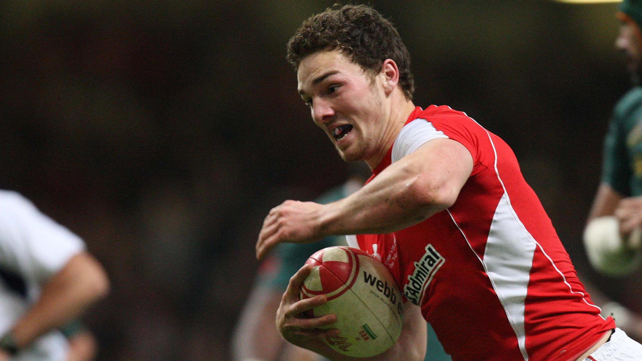 George North heads to the line against South Africa on his Wales debut