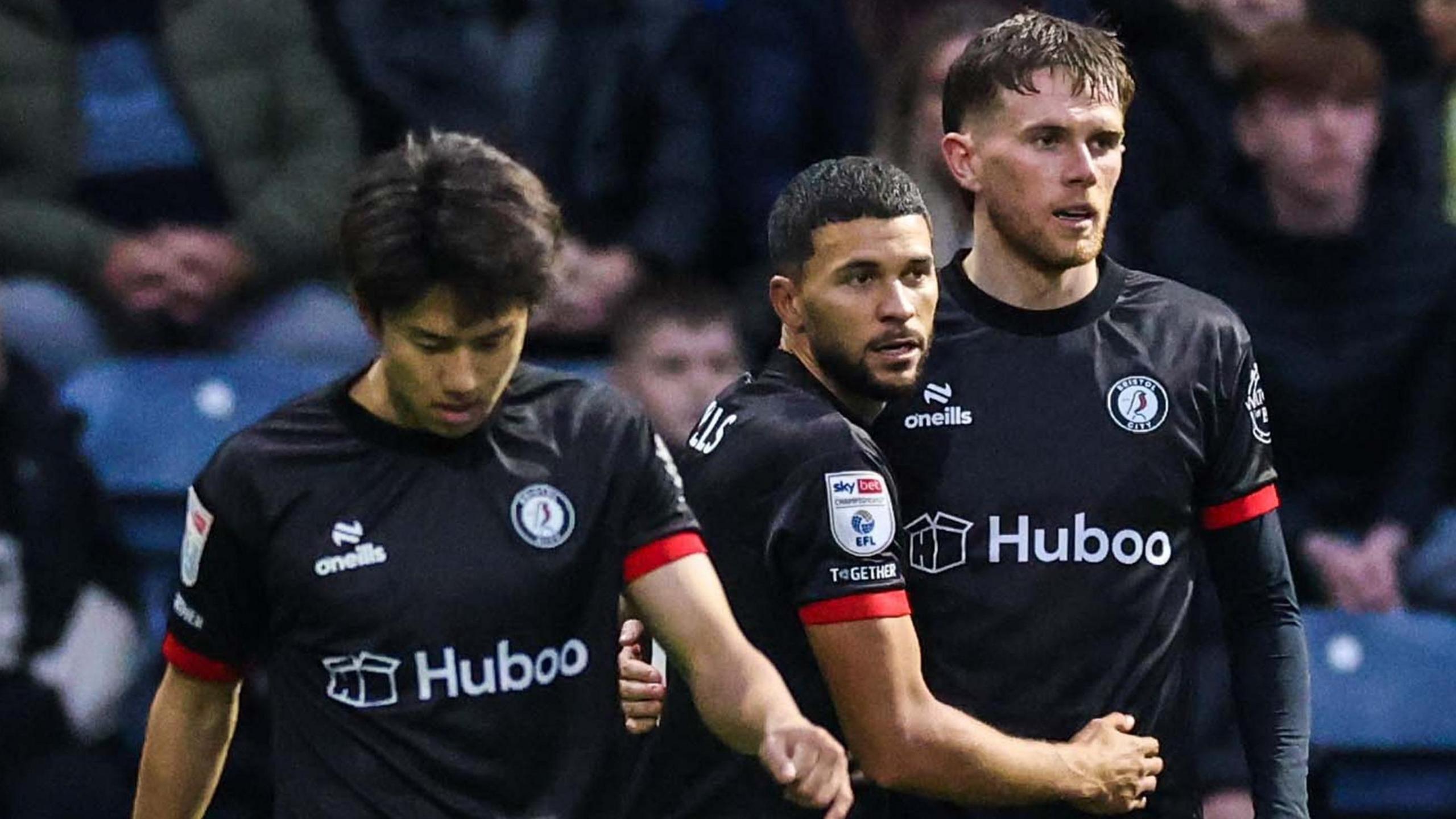 Bristol City goalscorers Yu Hirakawa, Nahki Wells and Max Bird