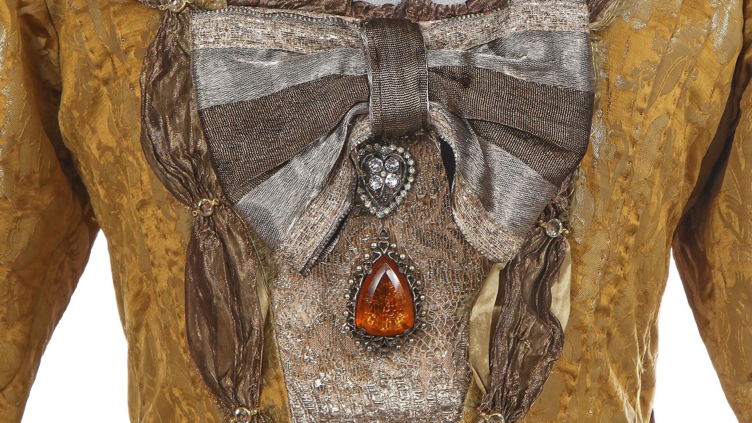 Arsema Thomas 18th century style gown worn as Lady Agatha Danbury in the Netflix series 'Queen Charlotte - a Bridgerton Story