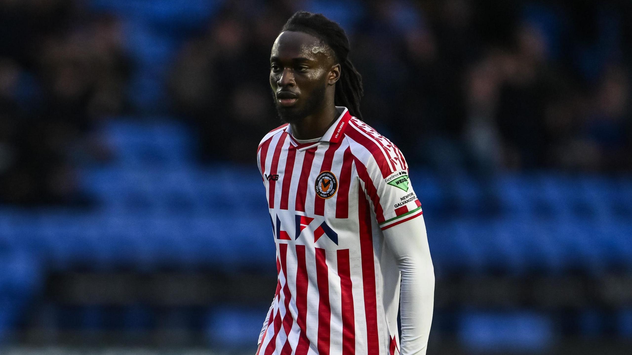 Cameron Antwi in action for Newport County