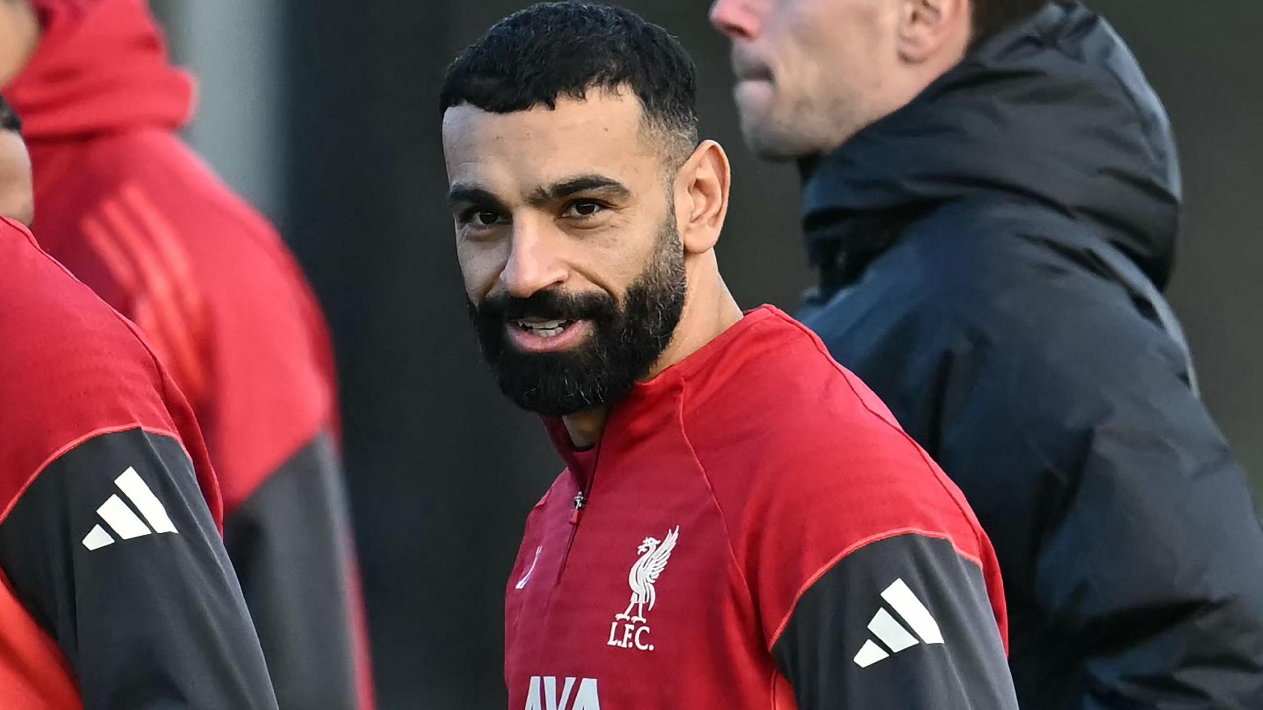 Mohamed Salah training with Liverpool