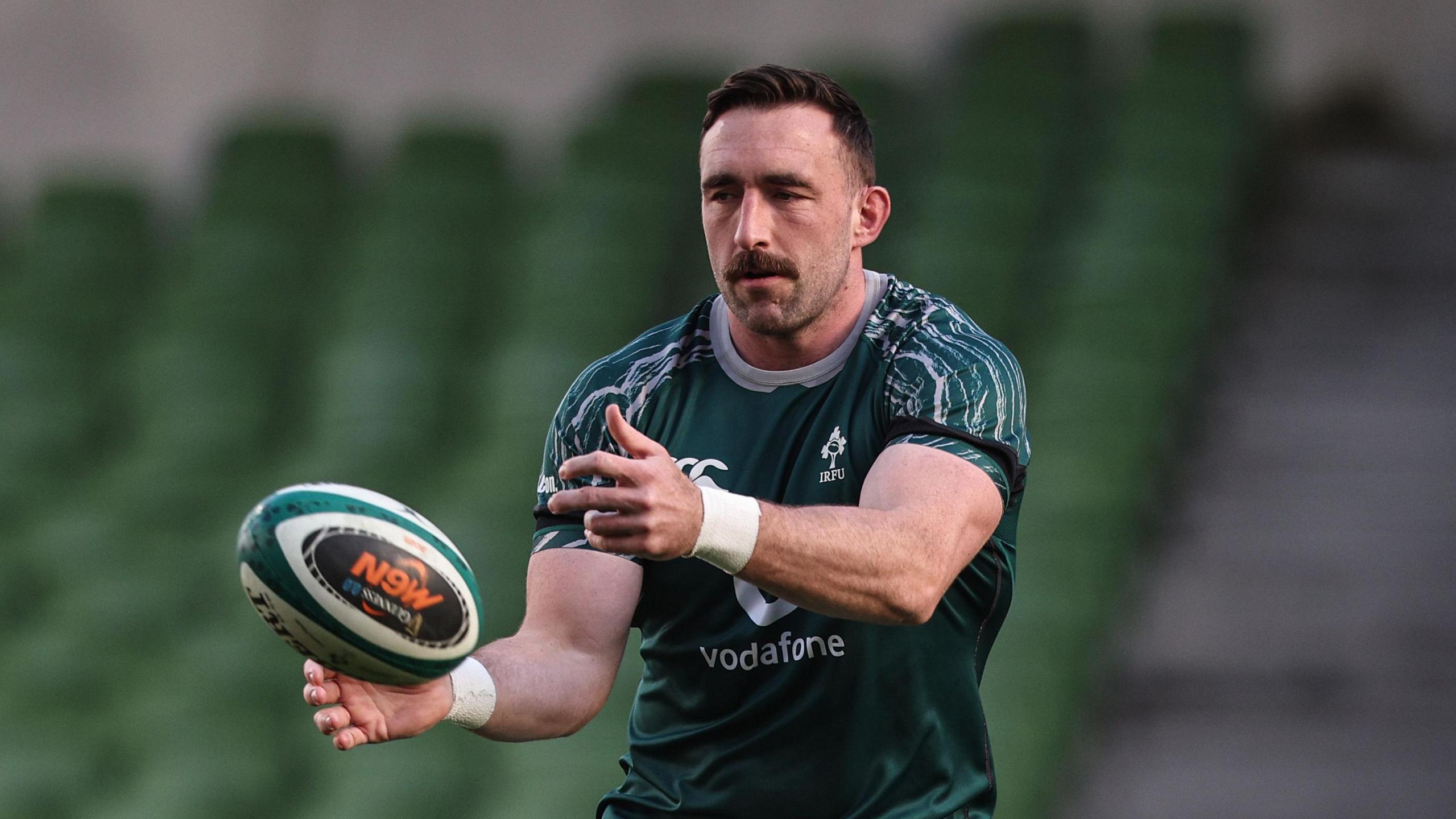 Jack Conan in the warm-up before Ireland's win over England