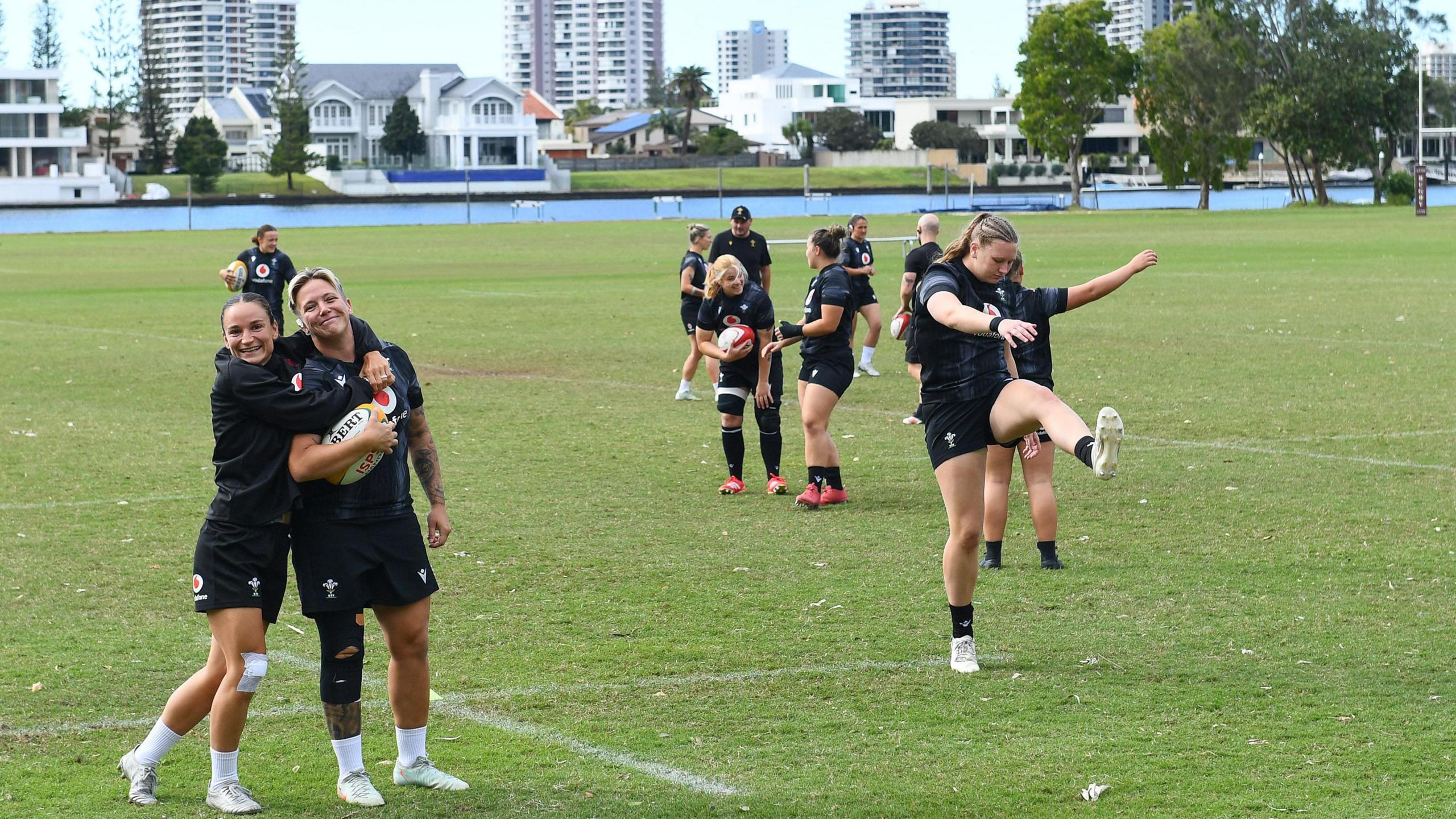 Jasmine Joyce-Butchers Donna Rose during training in Brisbane