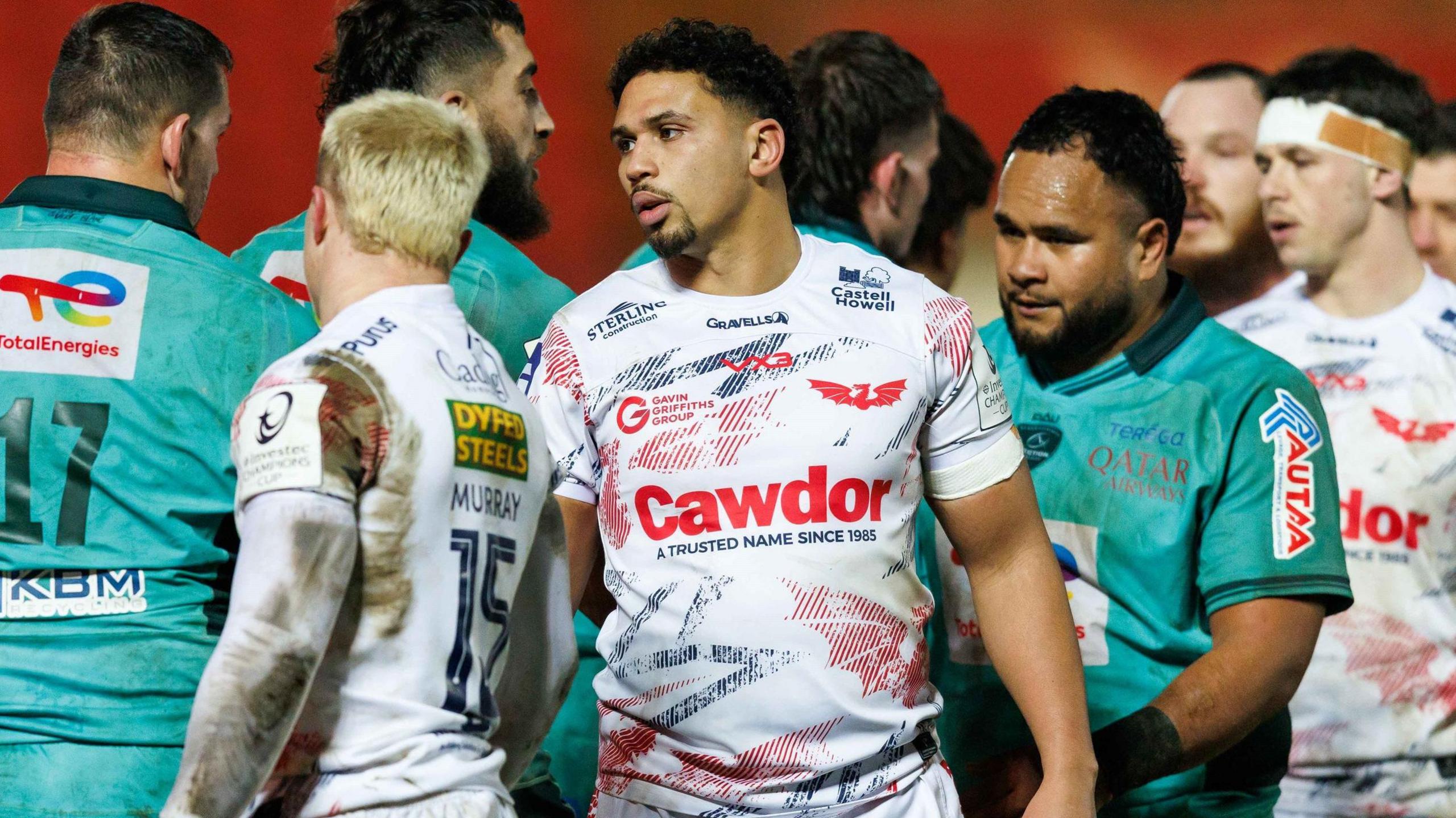 Scarlets and Pau shake hands after the final whistle