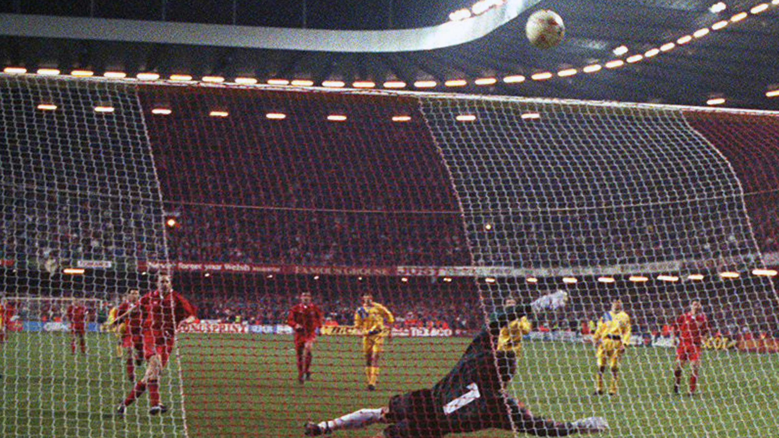 Paul Bodin's penalty hits the bar