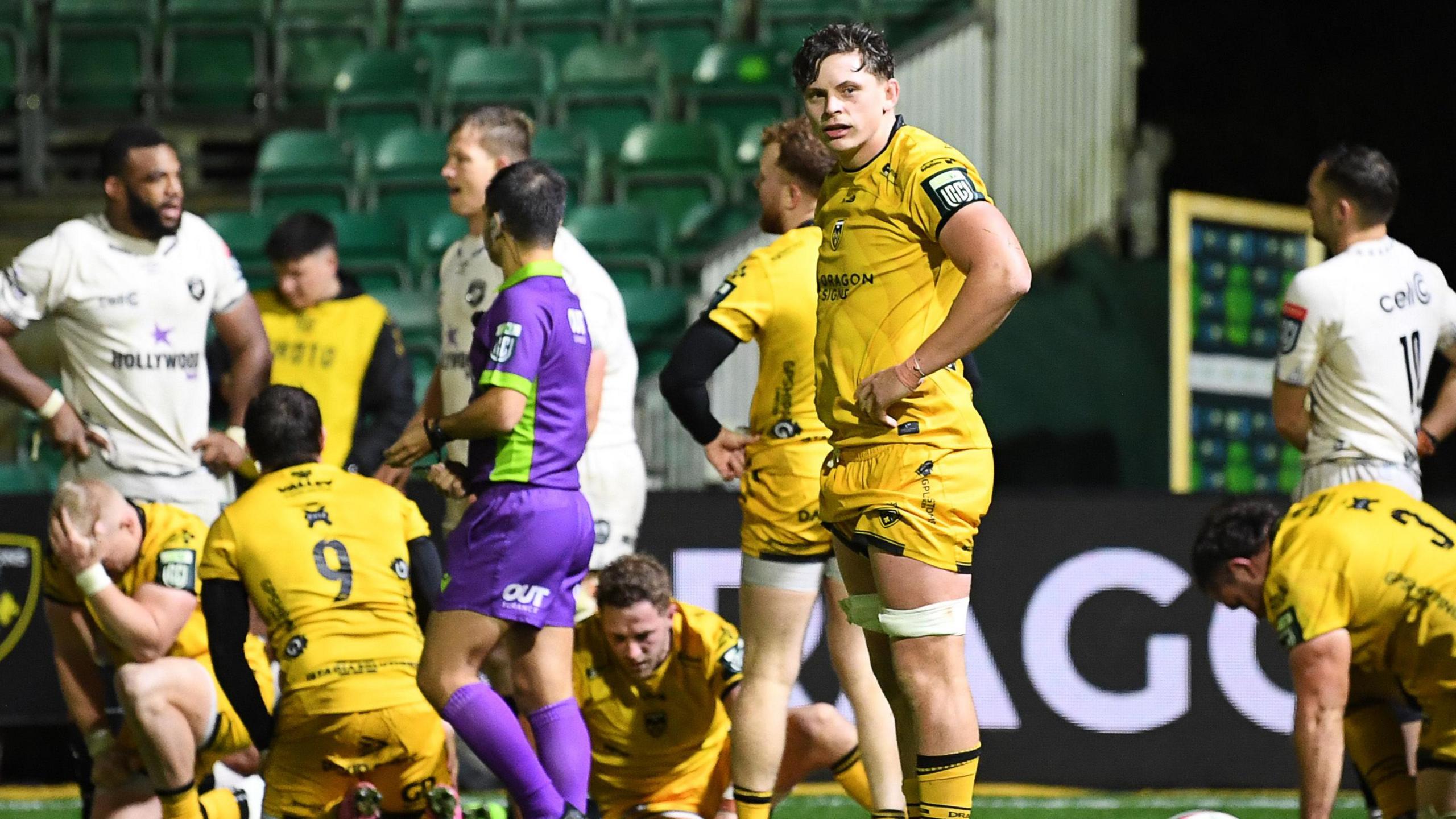 Ryan Woodman is disappointed after Dragons fail to get a winner in their draw with Sharks at Rodney Parade