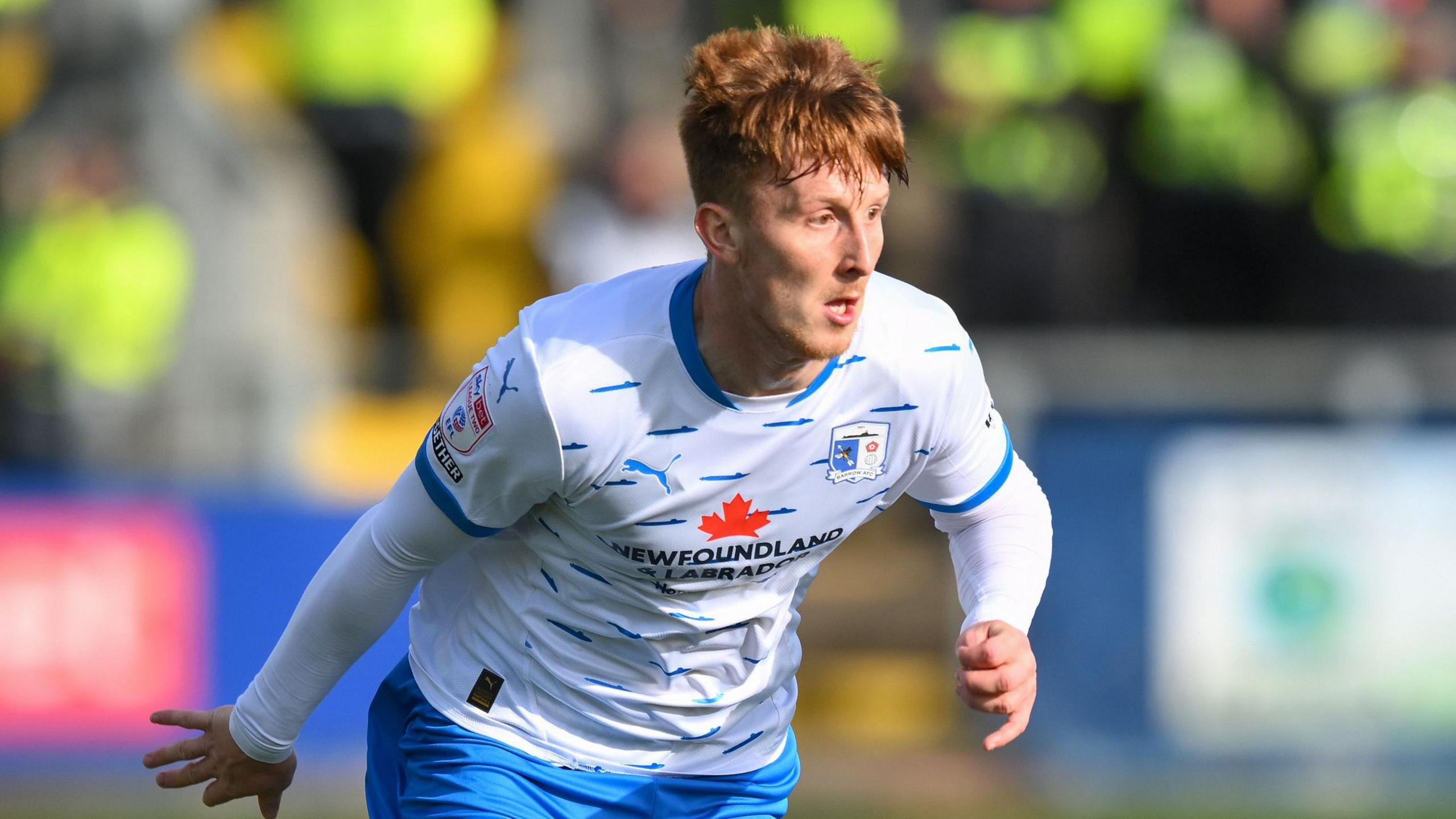 Ged Garner in action for Barrow