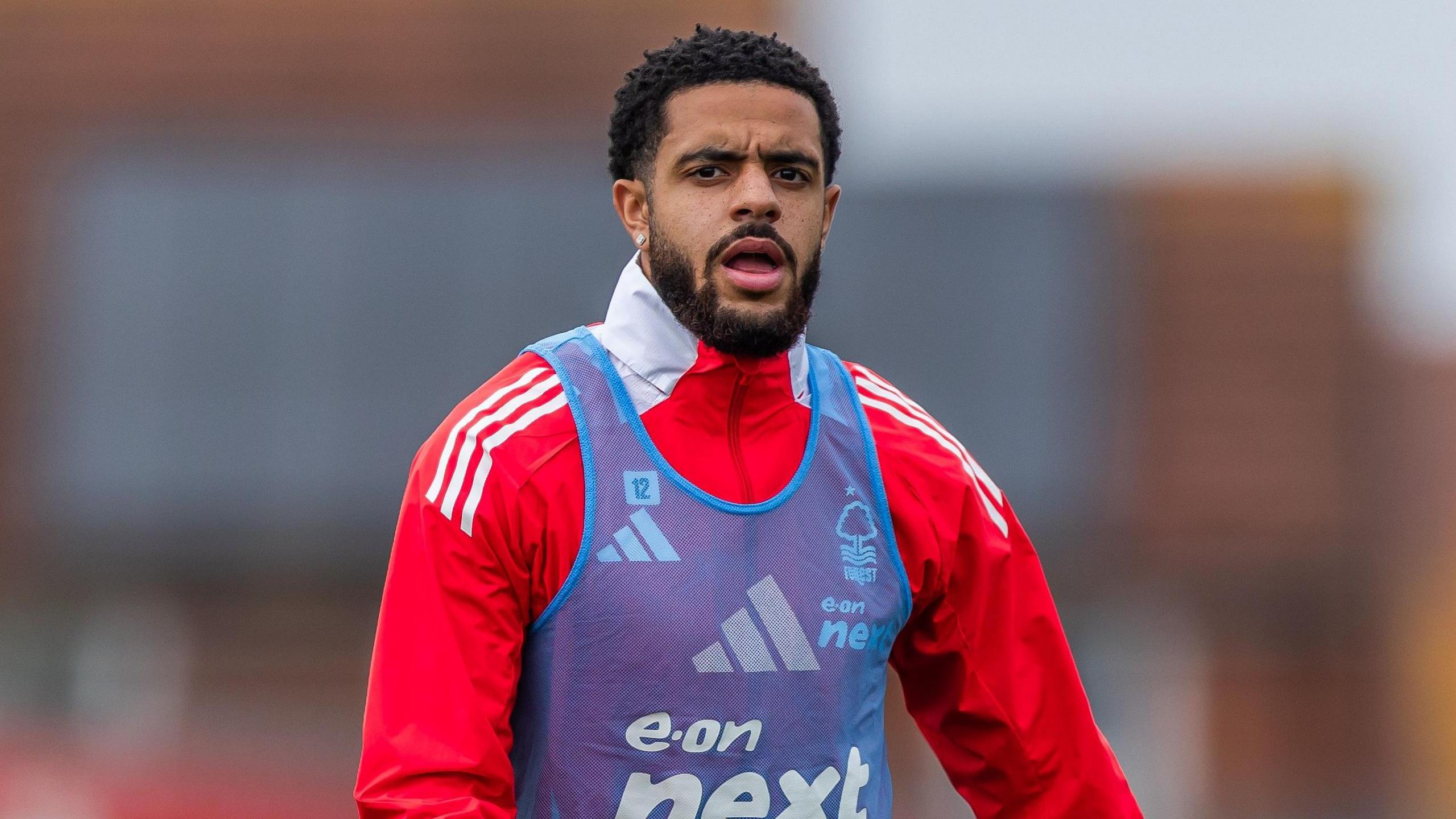 Andrew Omobamidele in training with Nottingham Forest