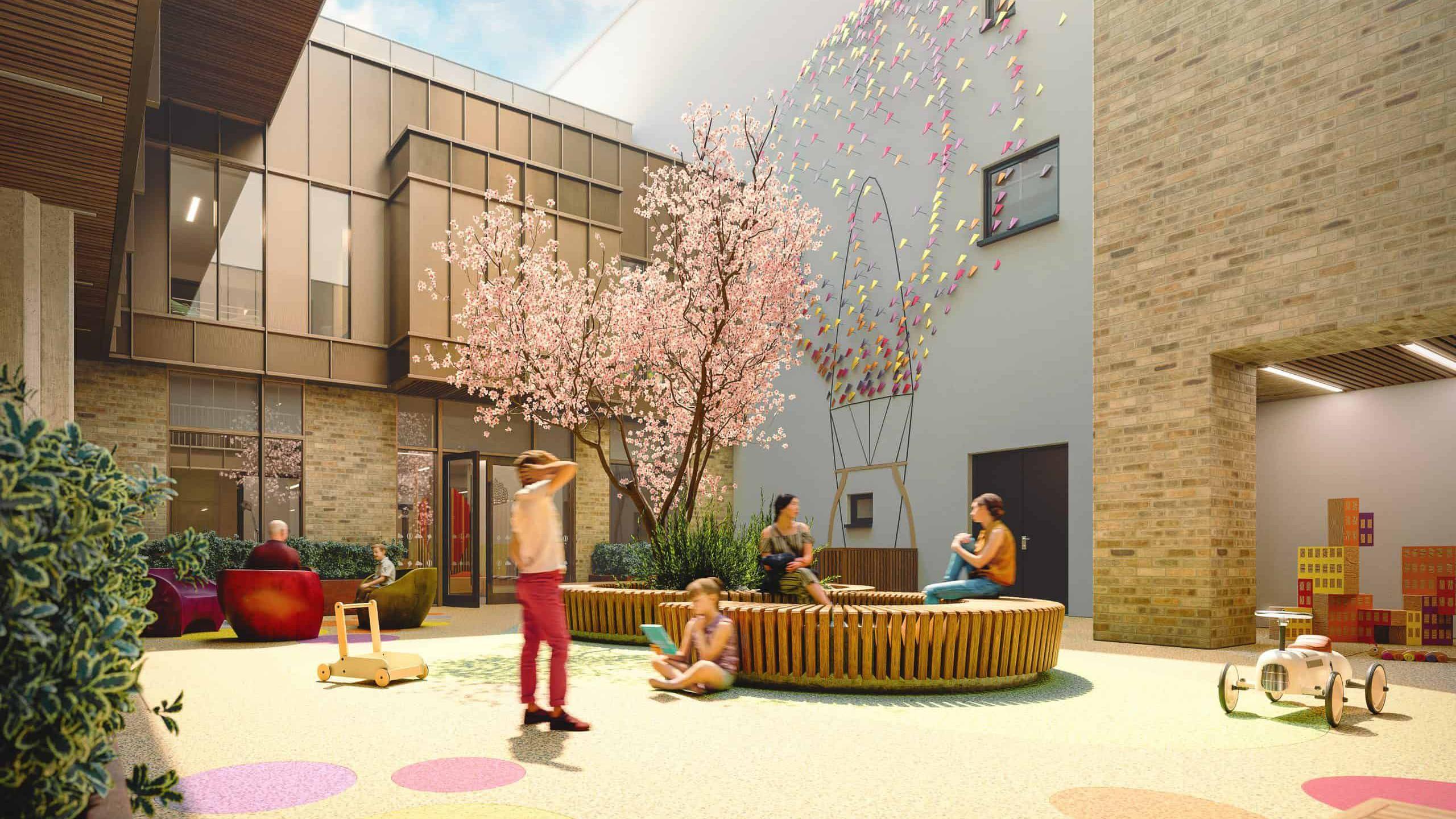 Shows an architect's impression