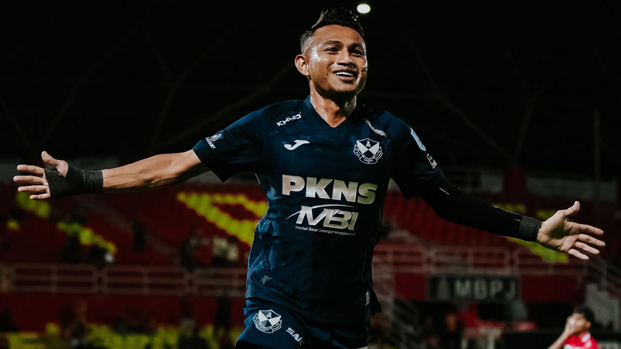 Faisal Halim celebrates after scoring against Kelantan Darul Naim in a Malaysia Super League match