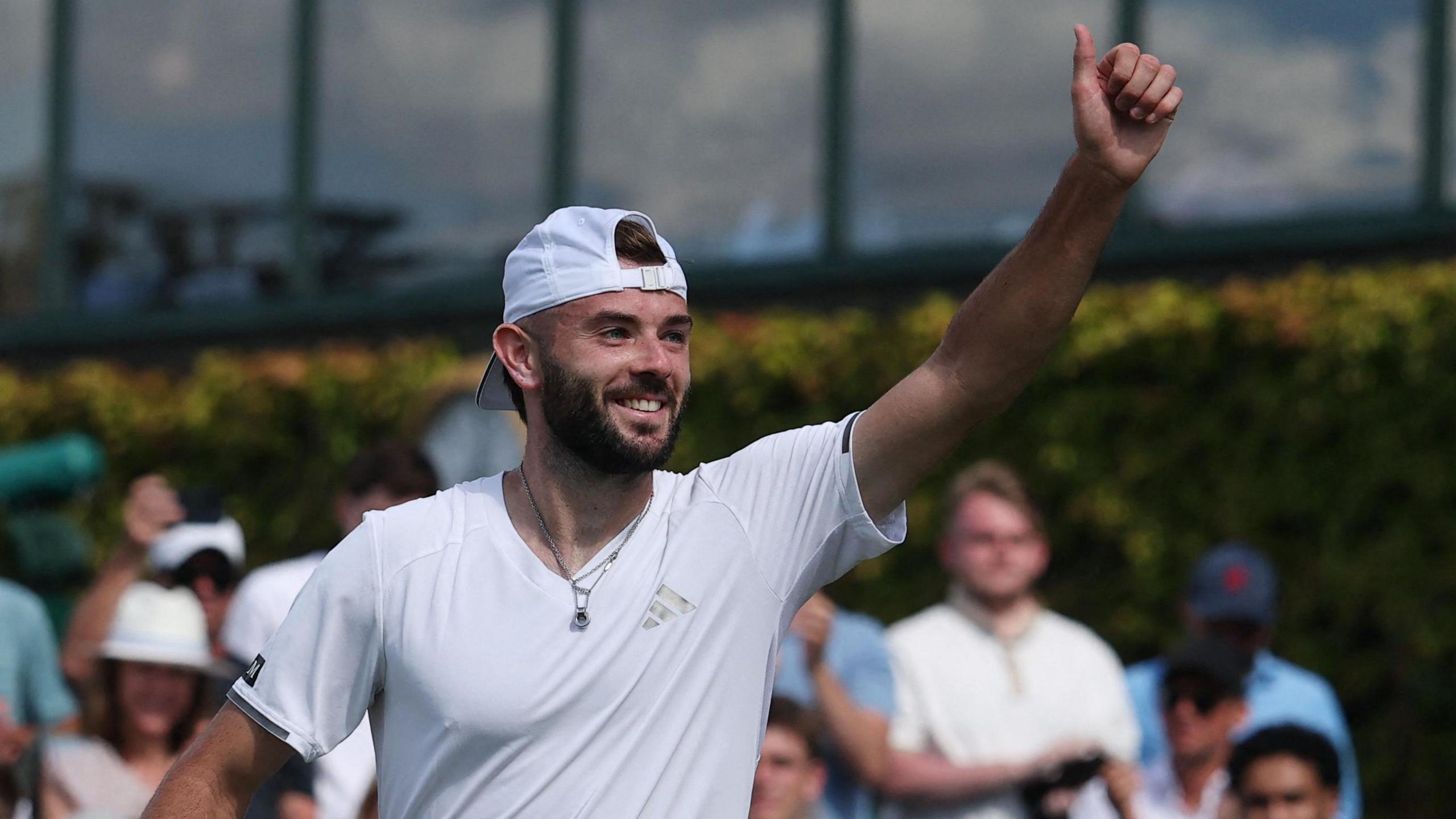 Jacob Fearnley celebrates