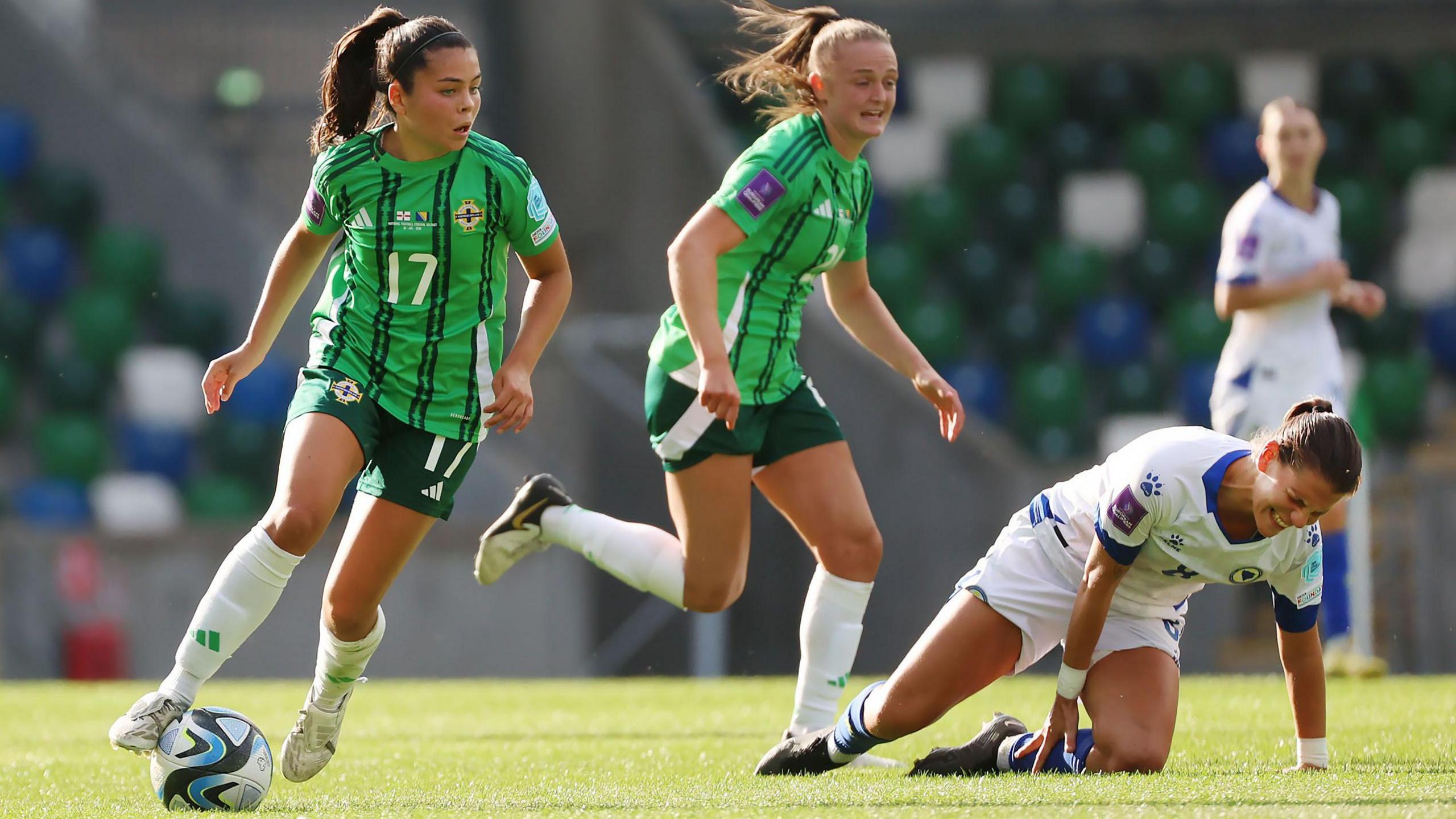 Joely Andrews in action against Bosnia-Herzegovina