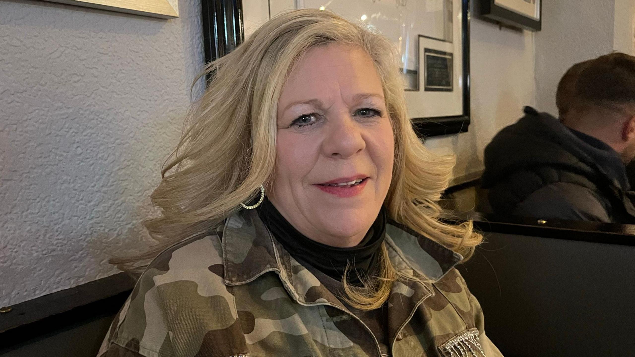 Clare Wragg sat inside the Neptune Pub in Derby