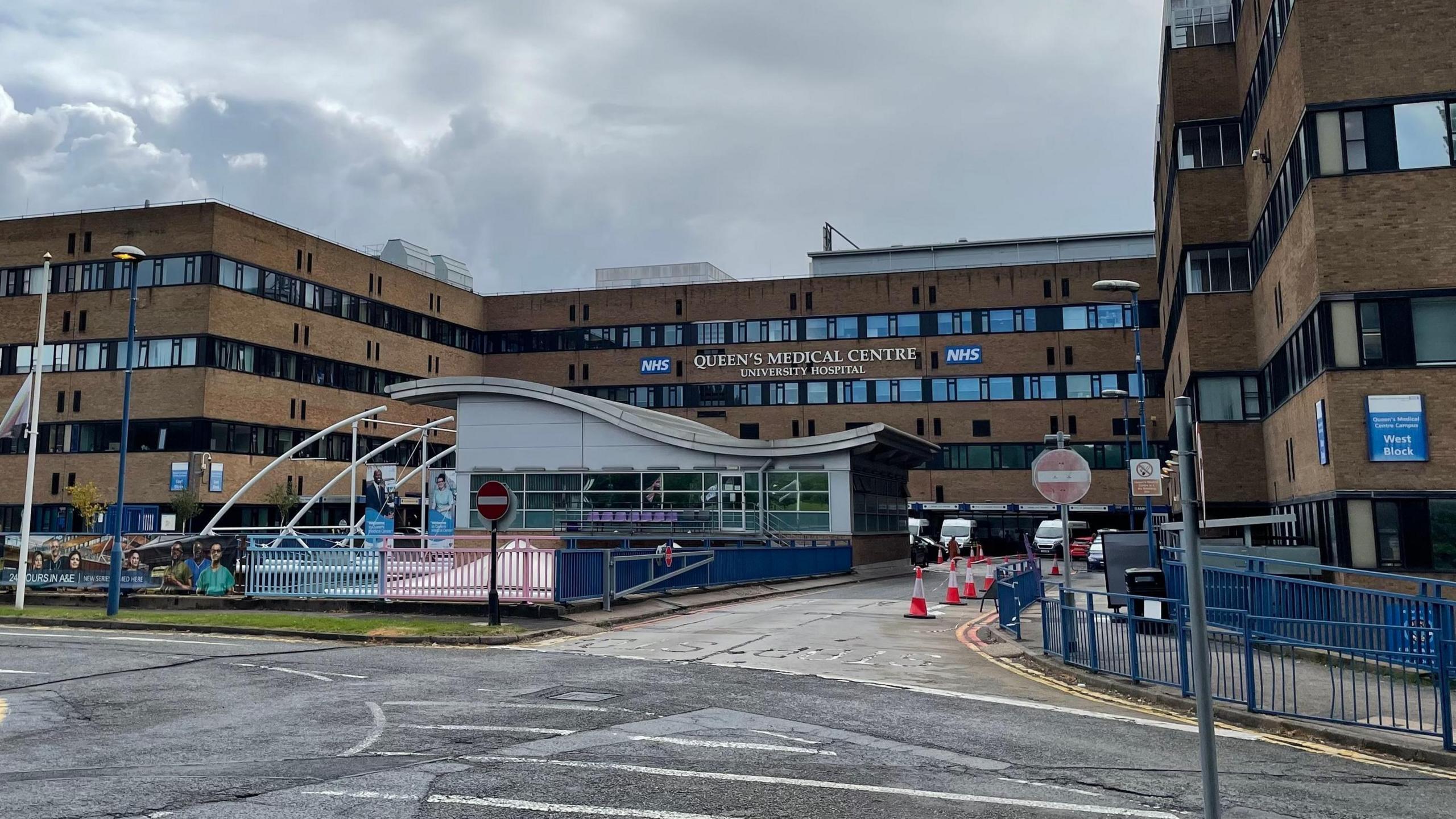 Exterior view of the Queen's Medical Centre in Nottingham