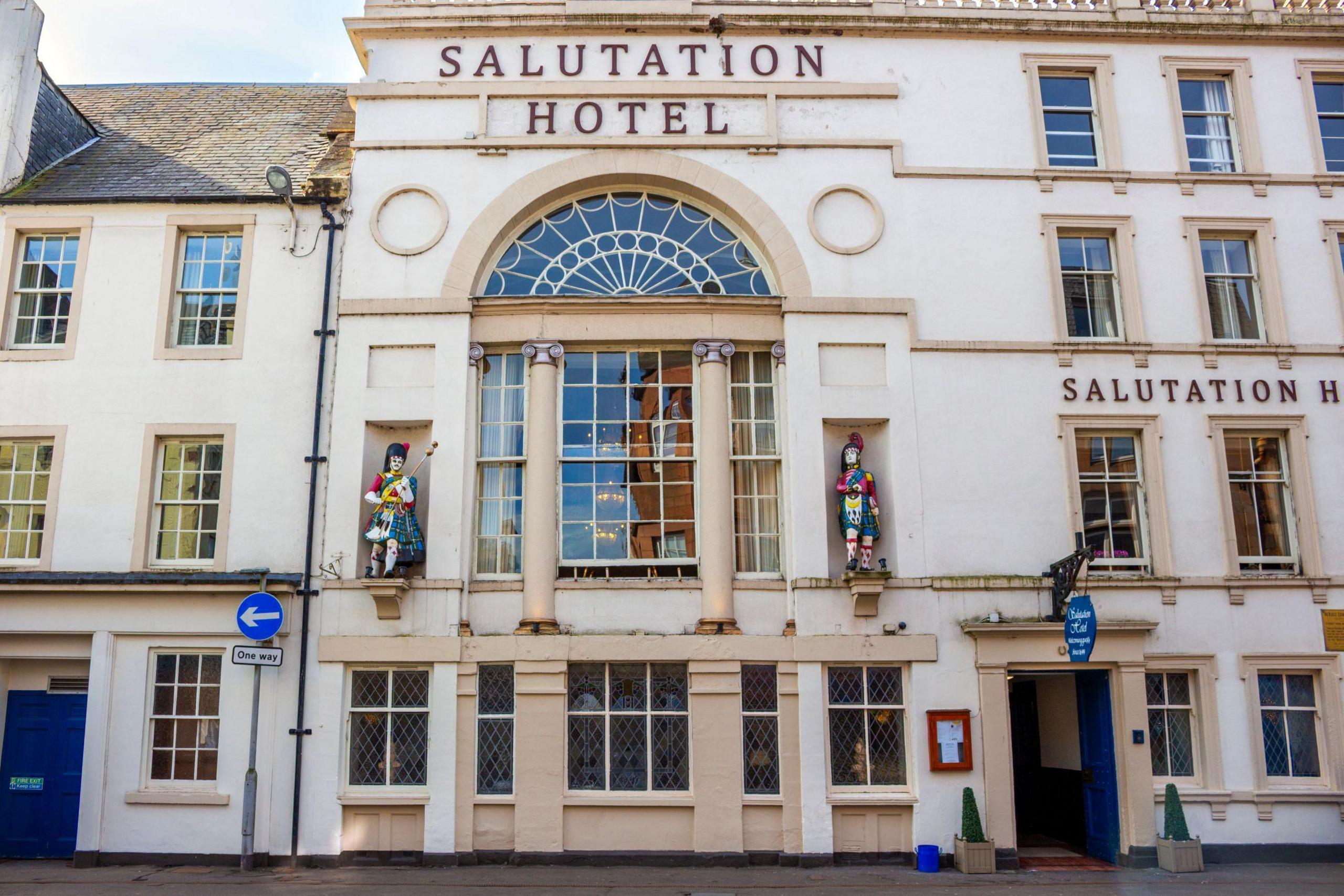 The front of the Salutation Hotel in Perth. It has