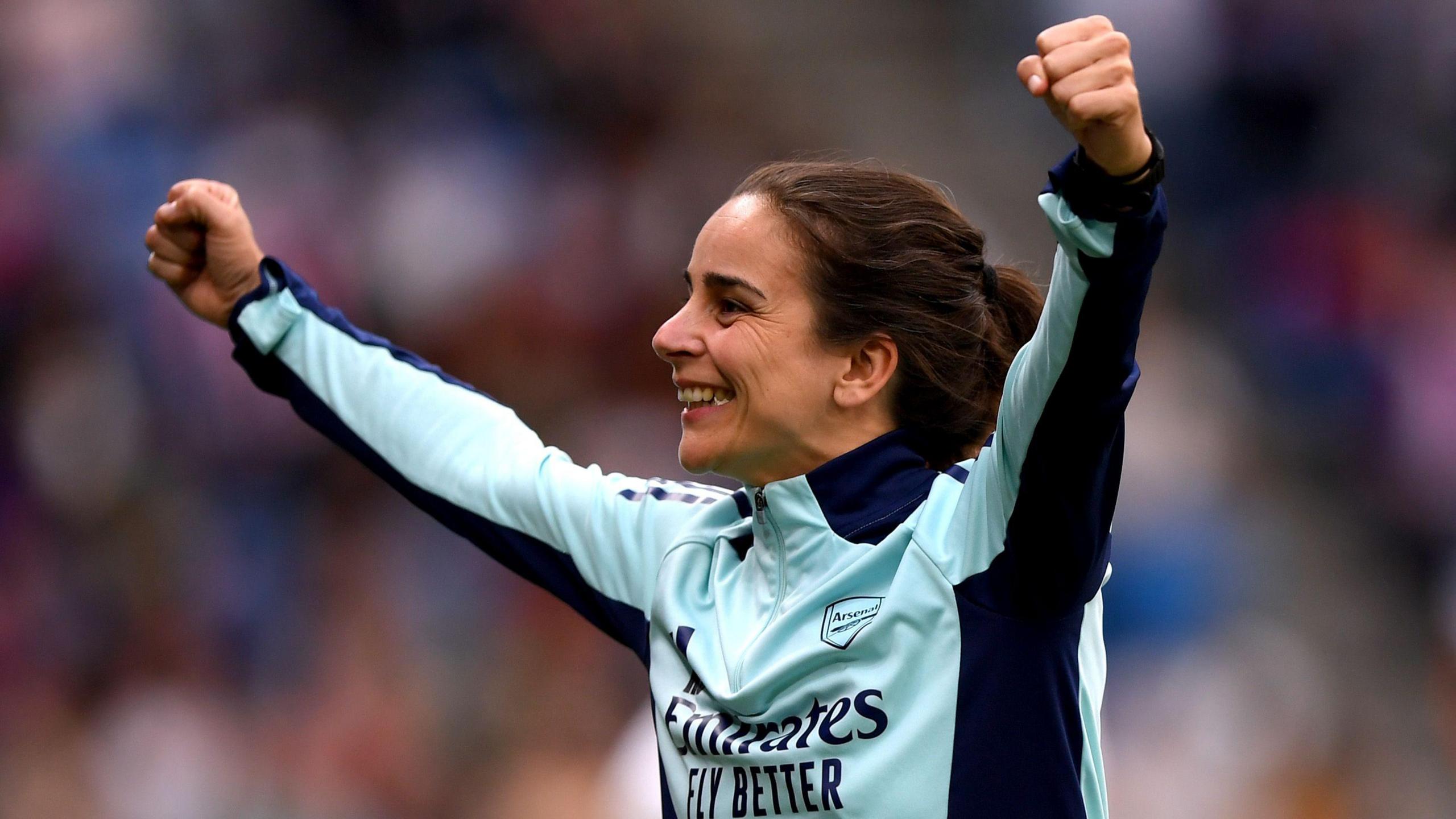 Renee Slegers celebrates