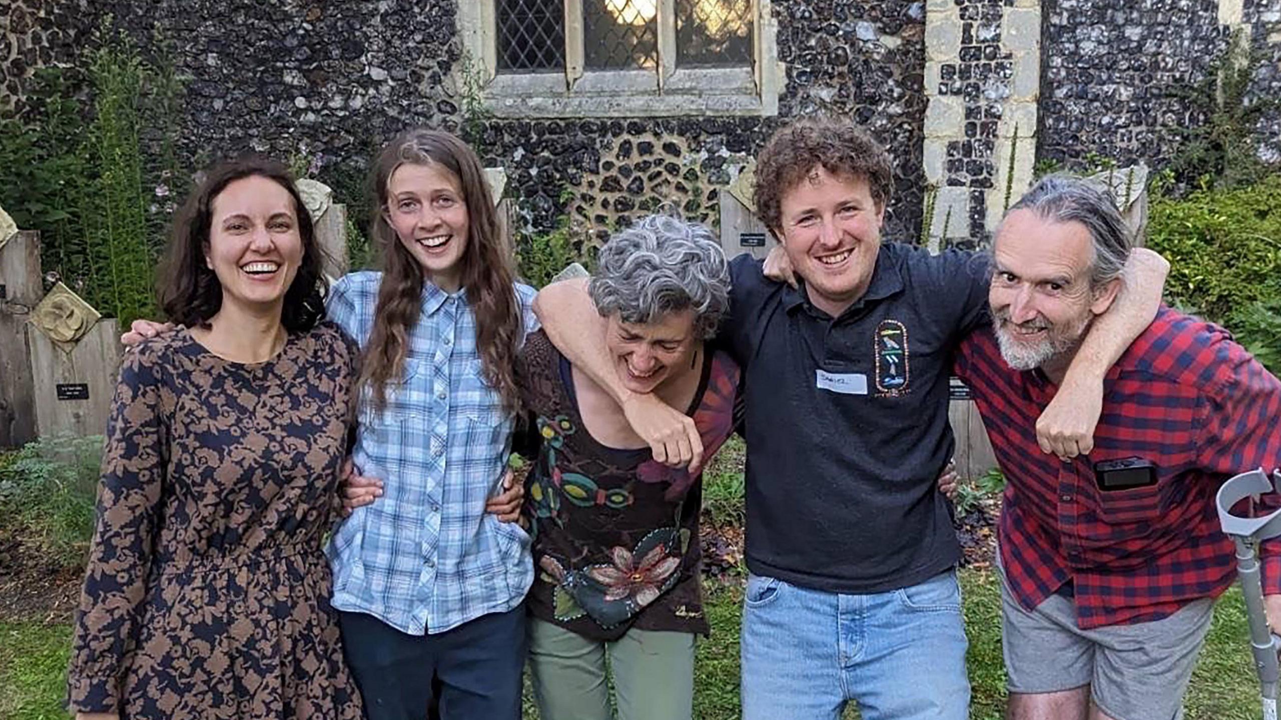 Just Stop Oil protesters Lucia Whittaker De Abreu, Cressida Gethin, Louise Lancaster, Daniel Shaw and Roger Hallam