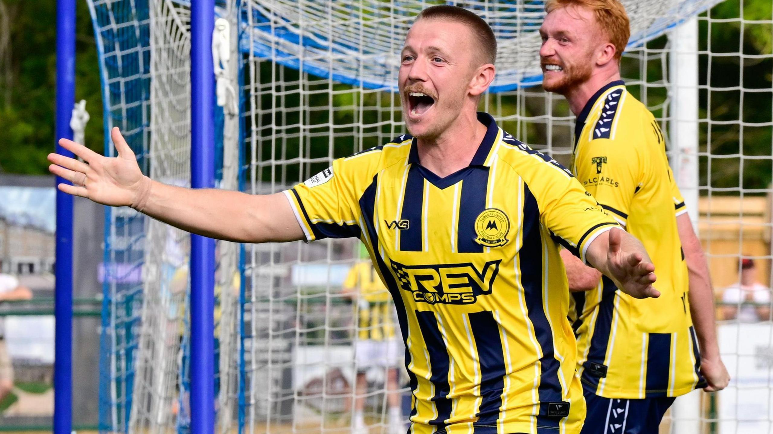 Matt Jay celebrates scoring Torquay's winner