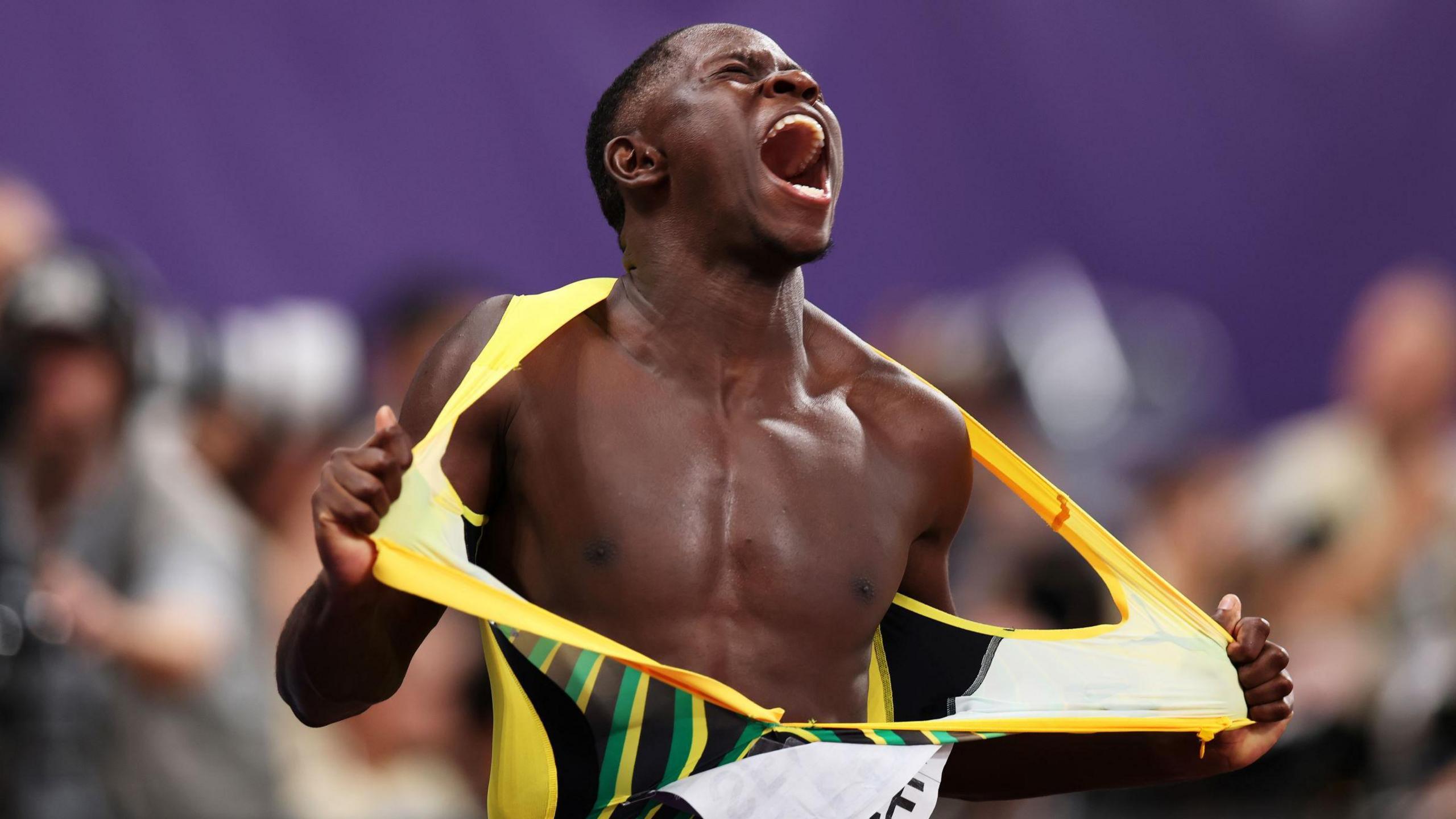 Oblique Seville celebrates winning world 100m gold 