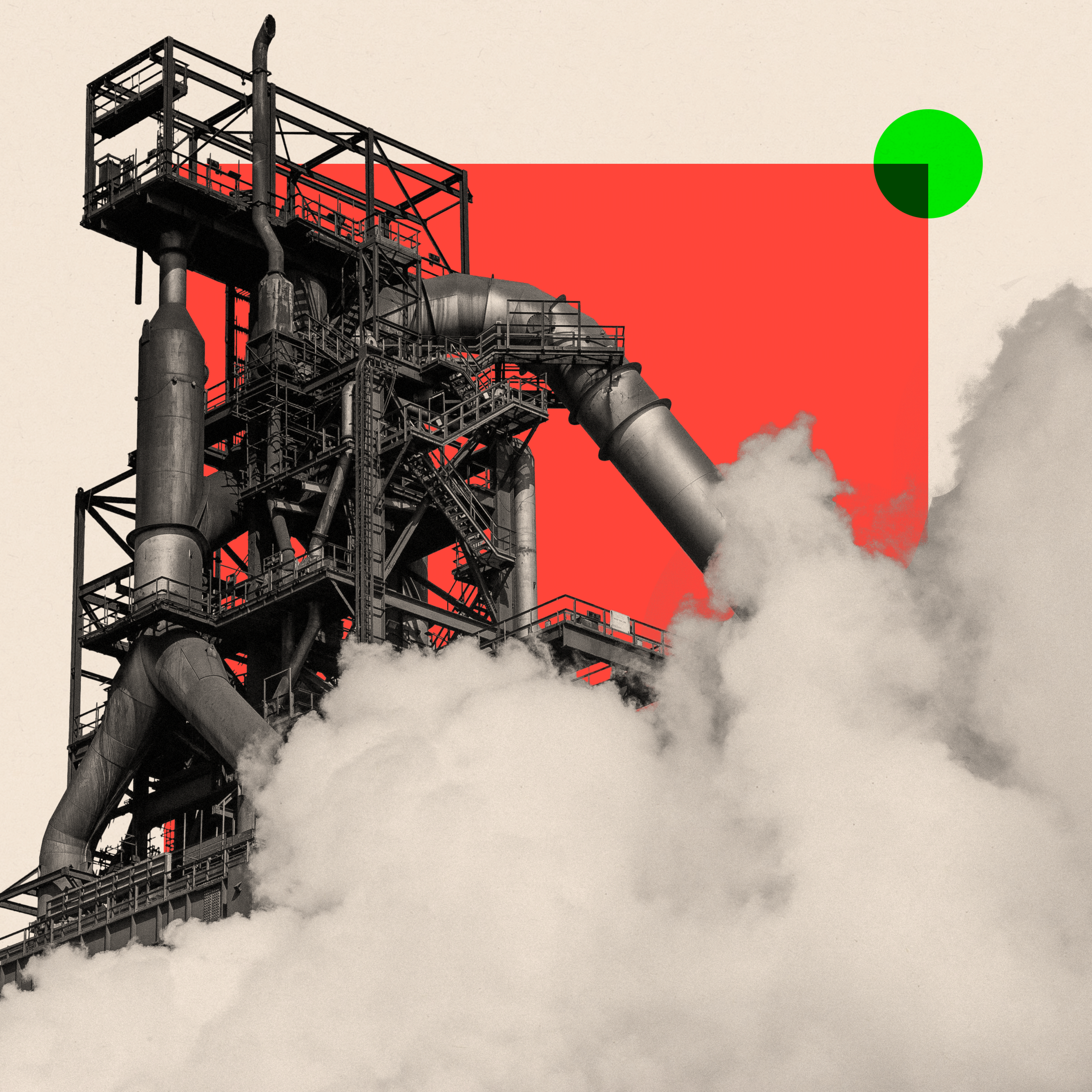Treated image of the Port Talbot steelworks.