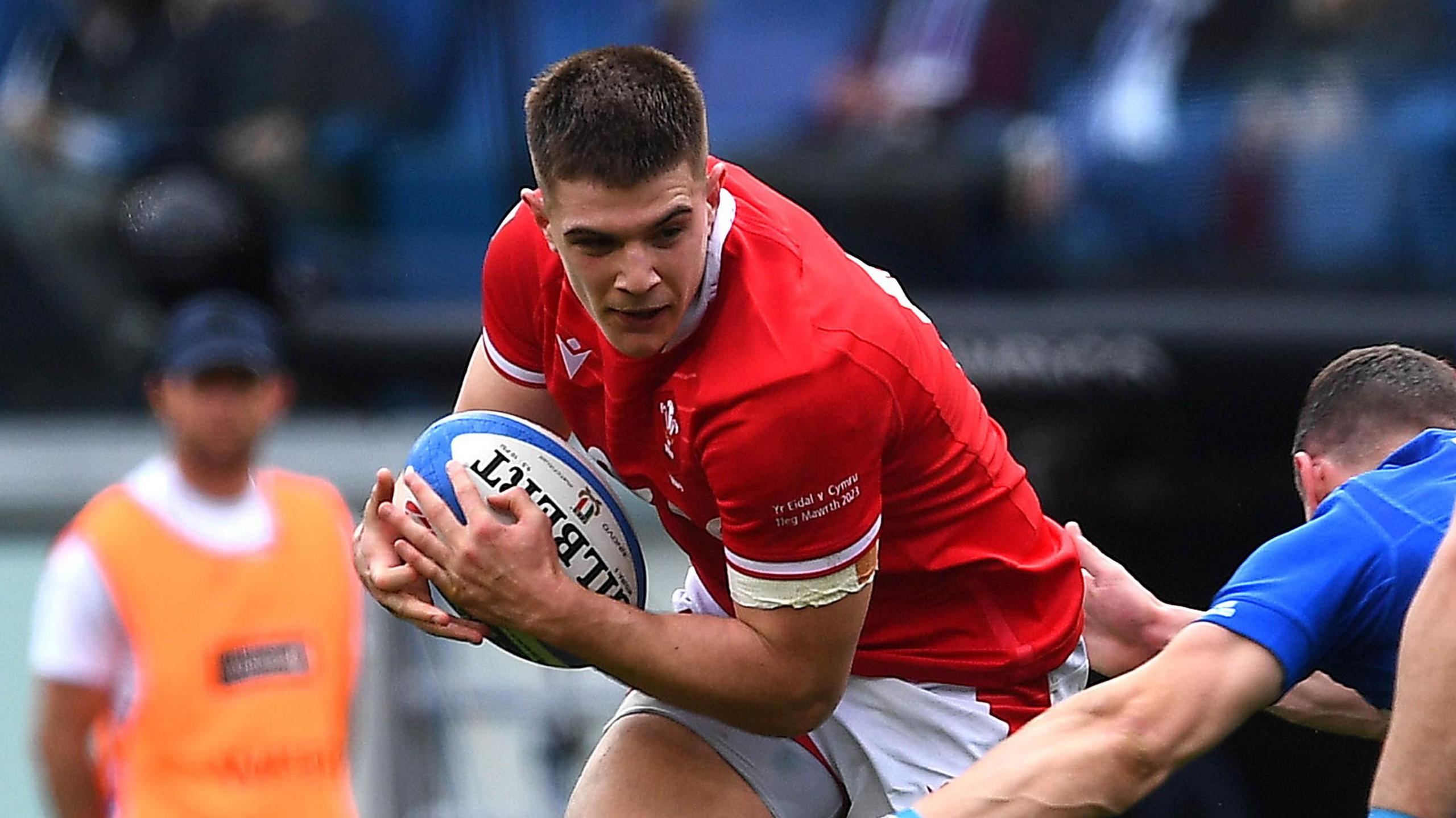 Joe Hawkins for Wales against Italy in 2023