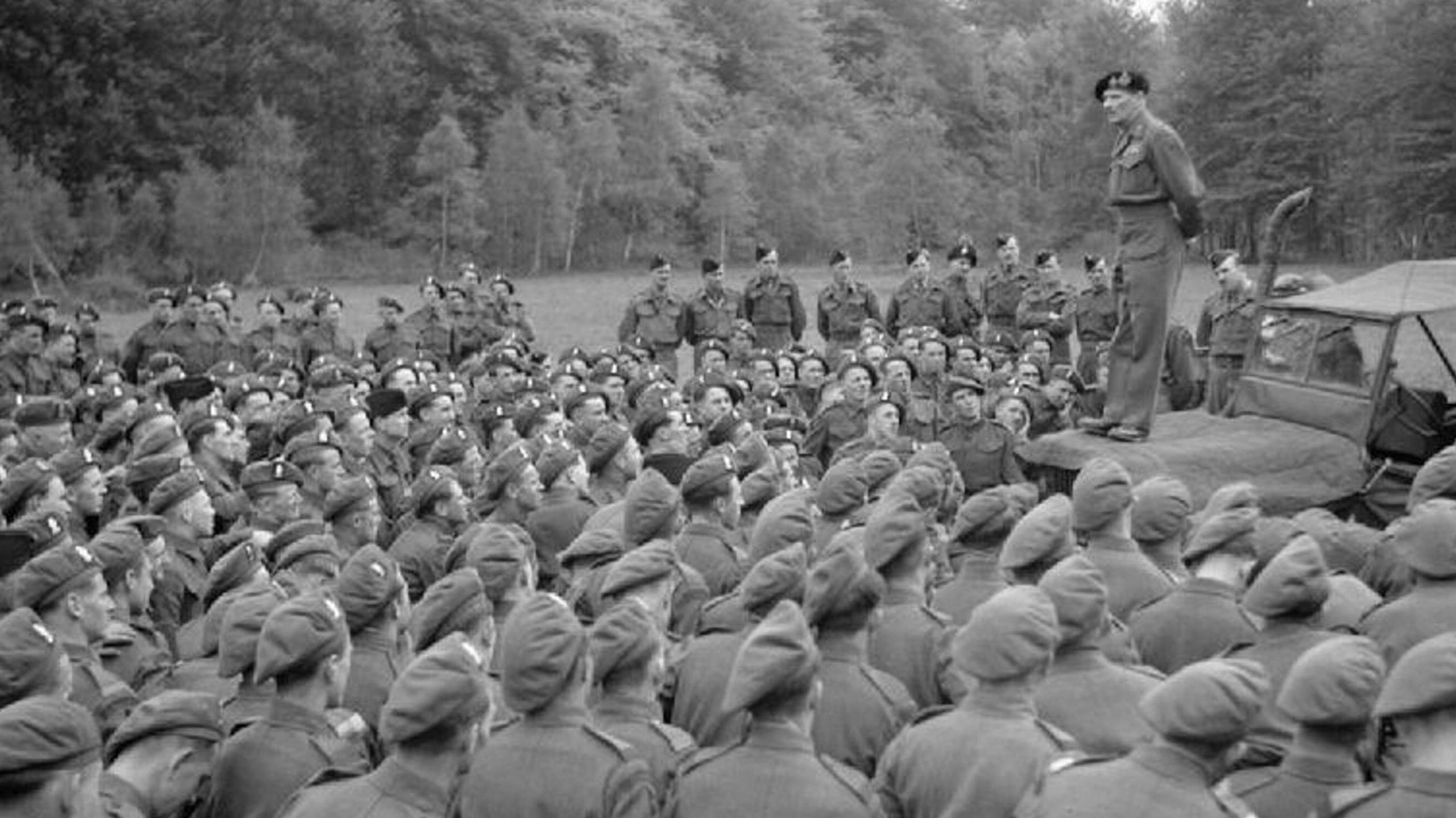 General Montgomery inspecting the Royal Ulster Rifles in May 1944