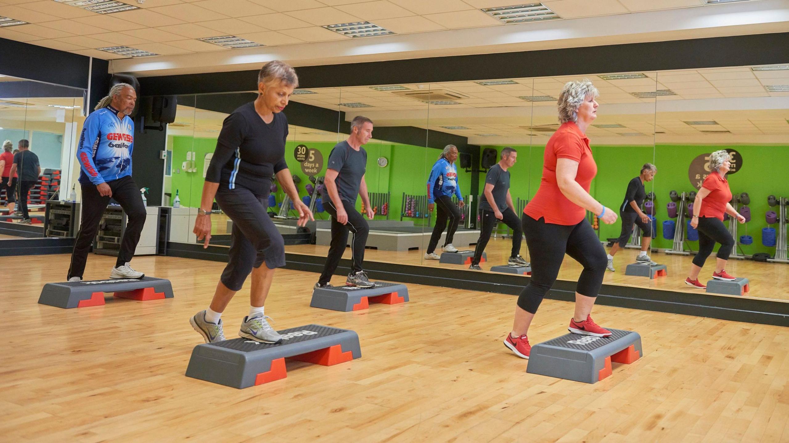 Group class at a gym