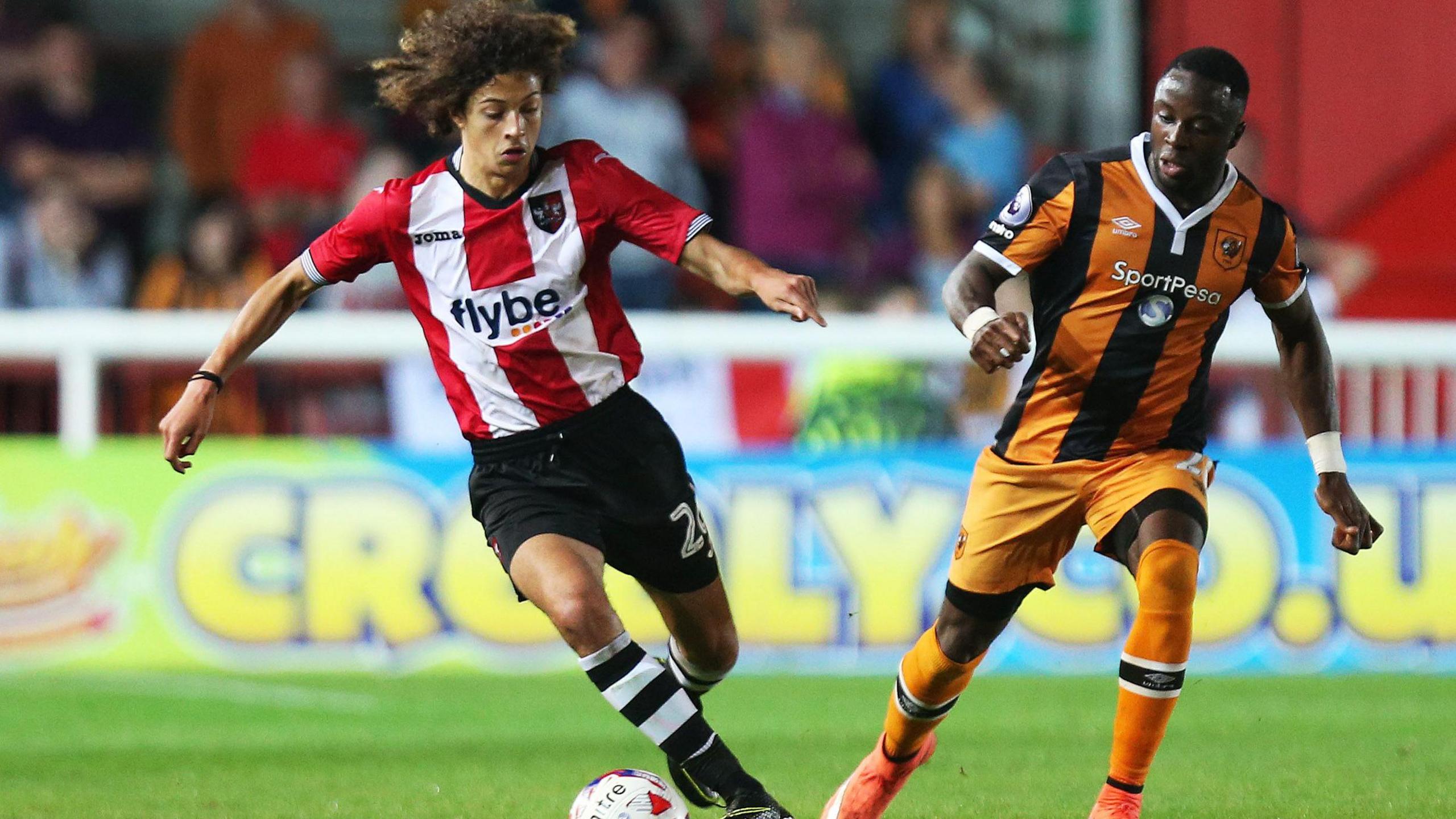 Ethan Ampadu in action for Exeter against Hull during the 2016-17 season when he was just 15