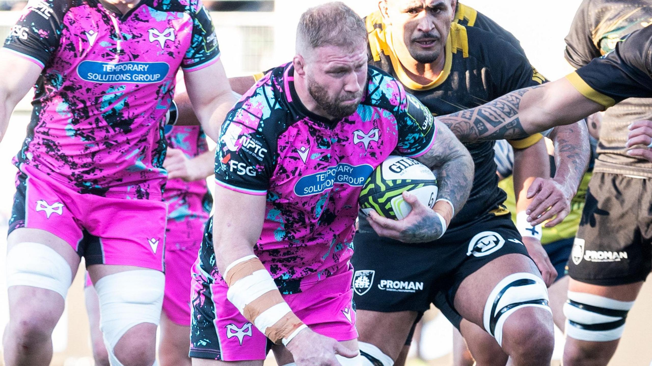 Ross Moriarty carries the ball for Ospreys in their win at Montauban